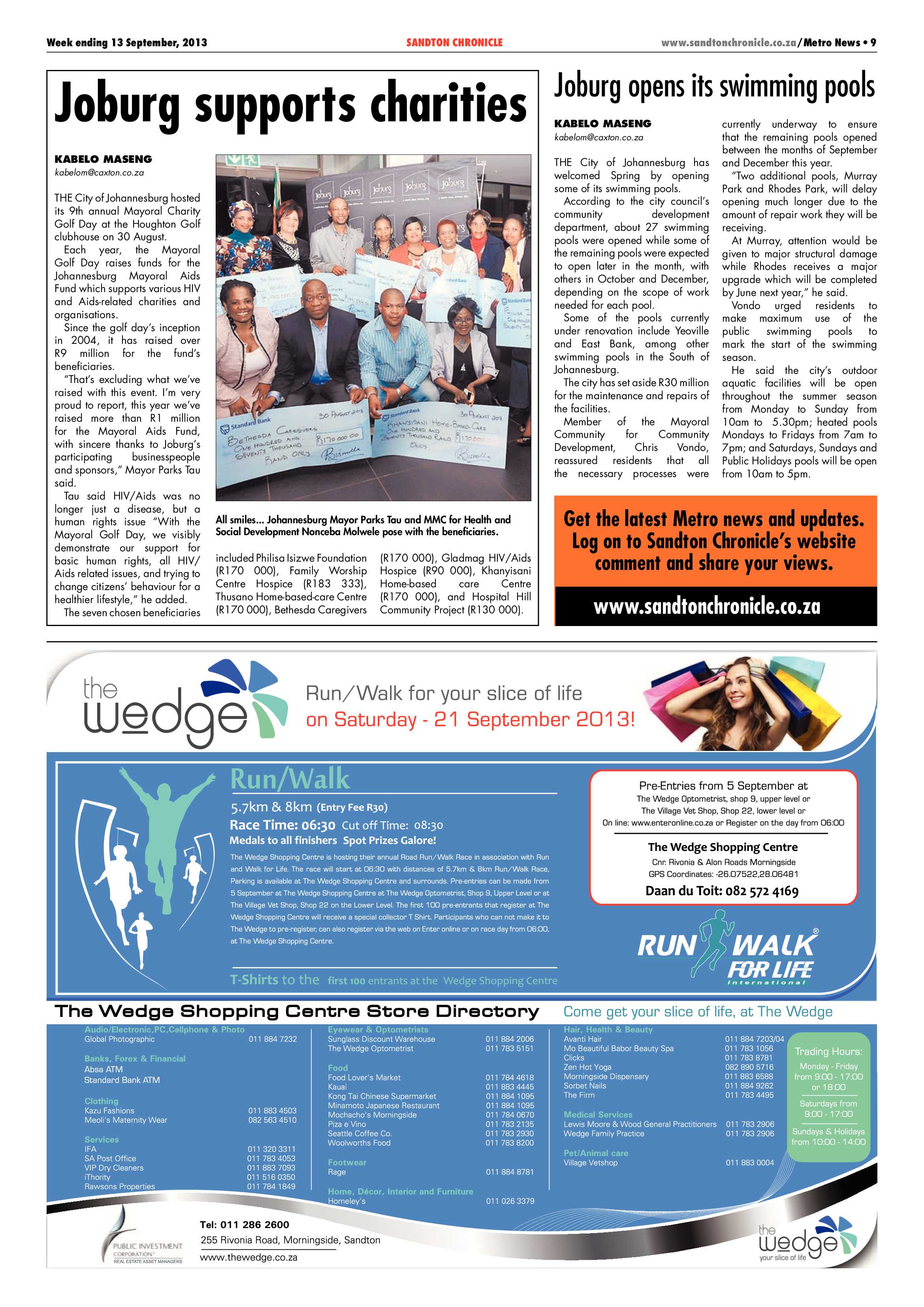 Sandton Chronicle 13 September 2013 page 9