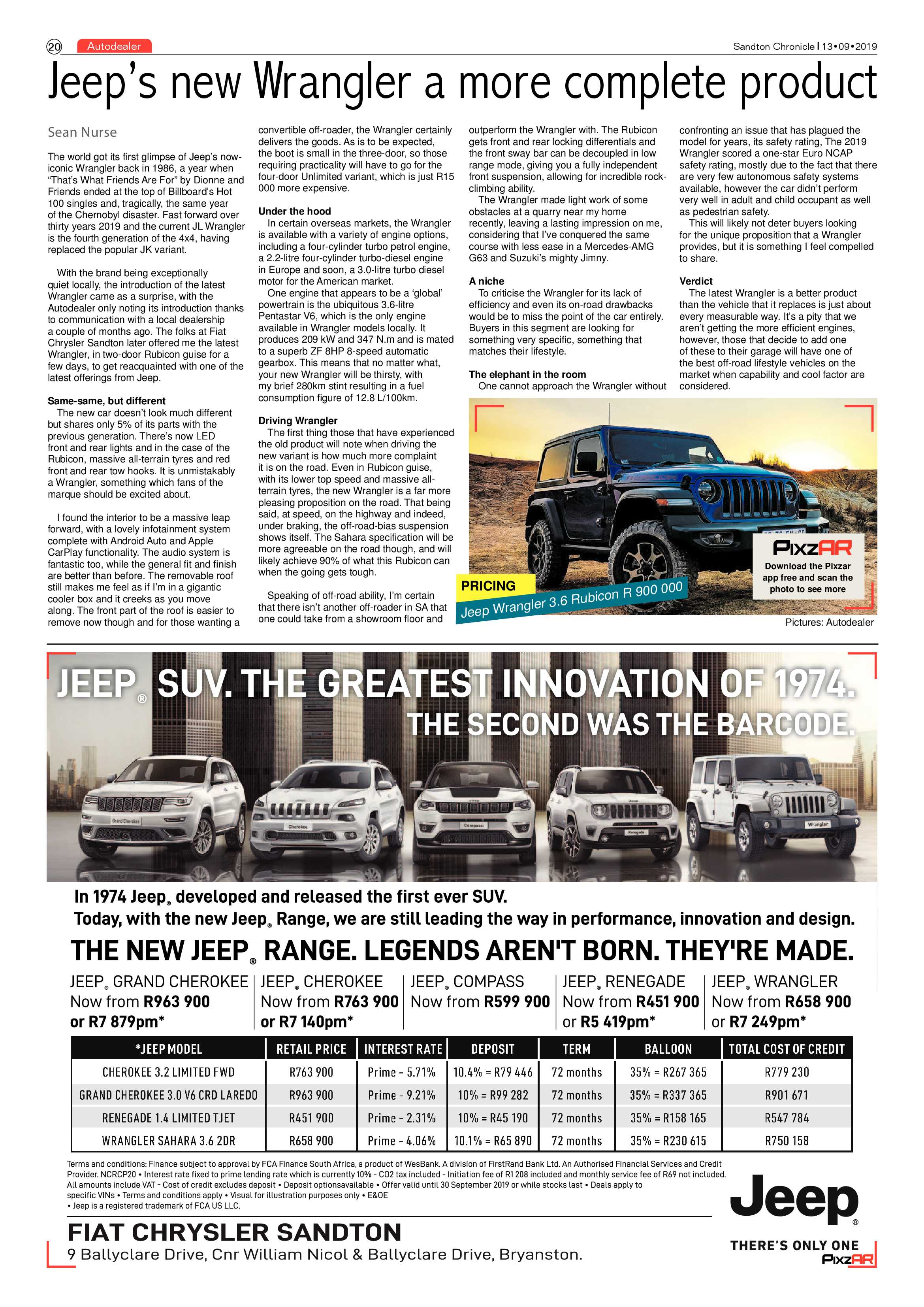 Sandton Chronicle 13 September, 2019 page 20