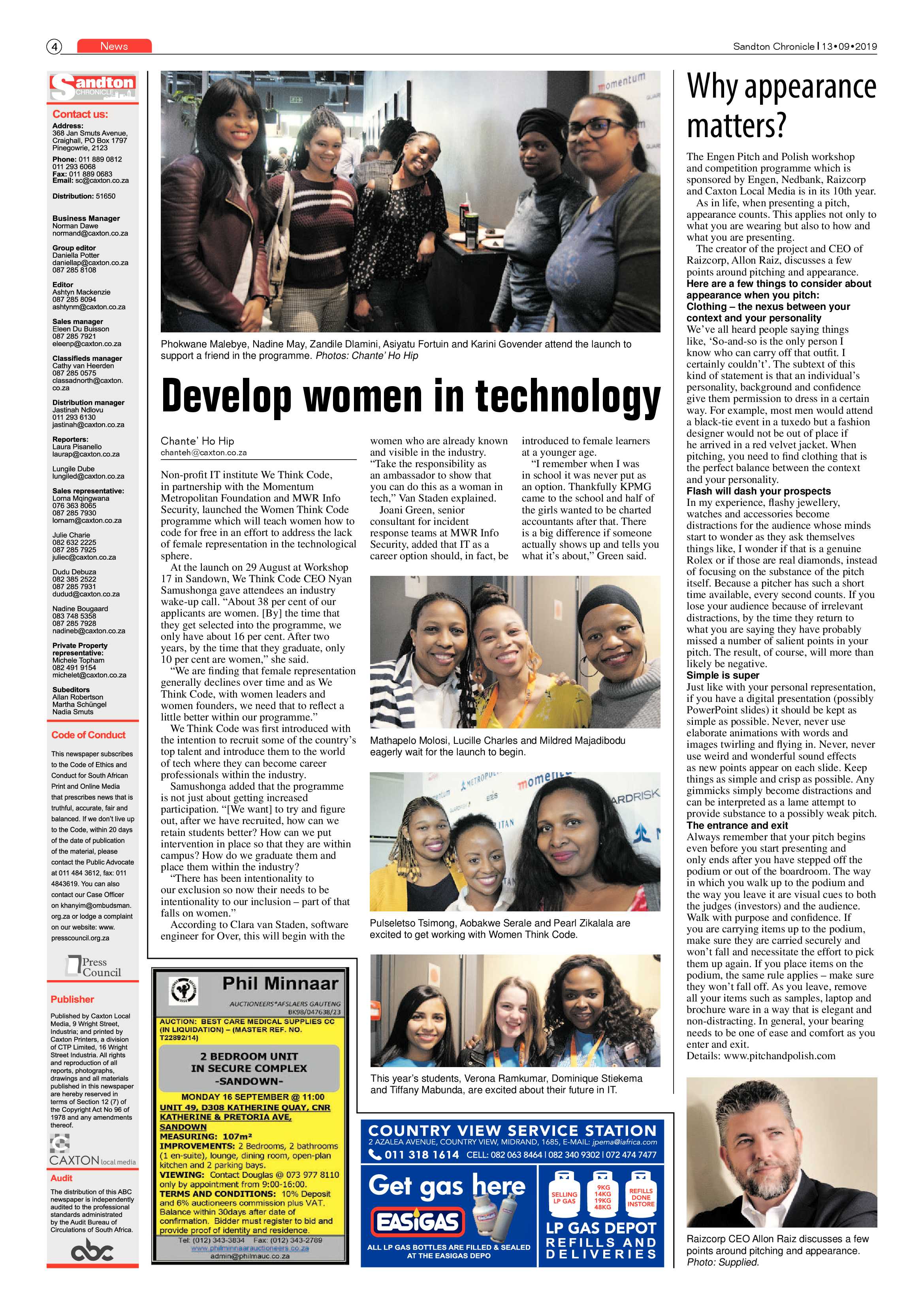 Sandton Chronicle 13 September, 2019 page 4