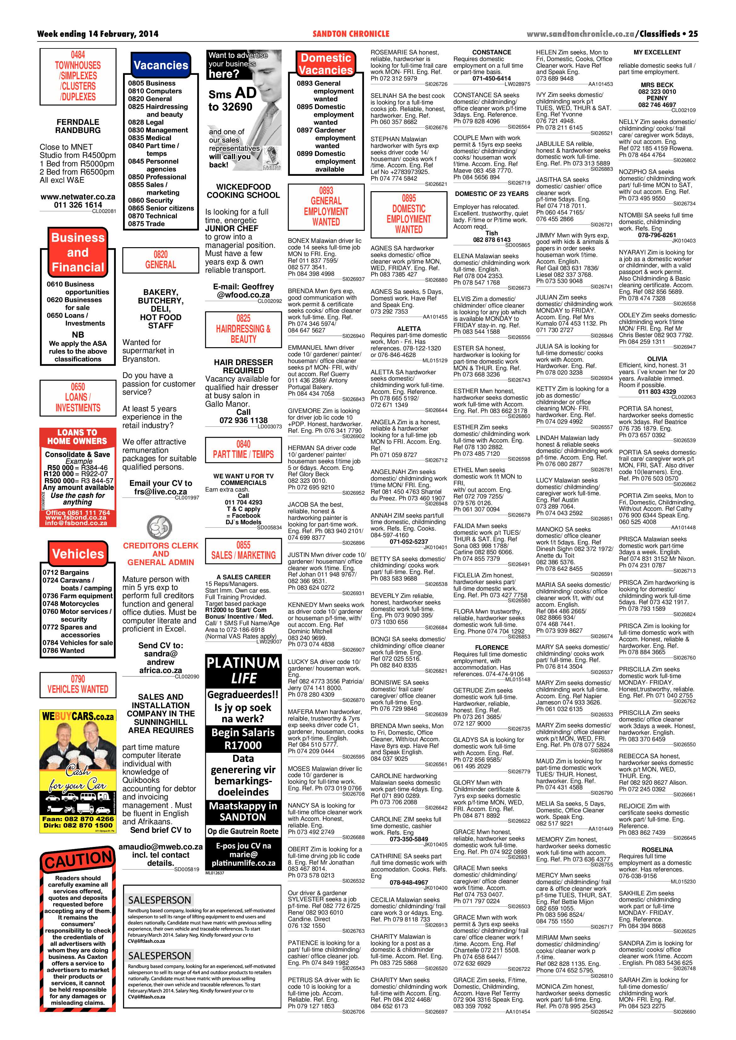 Sandton Chronicle 14 February 2014 page 25