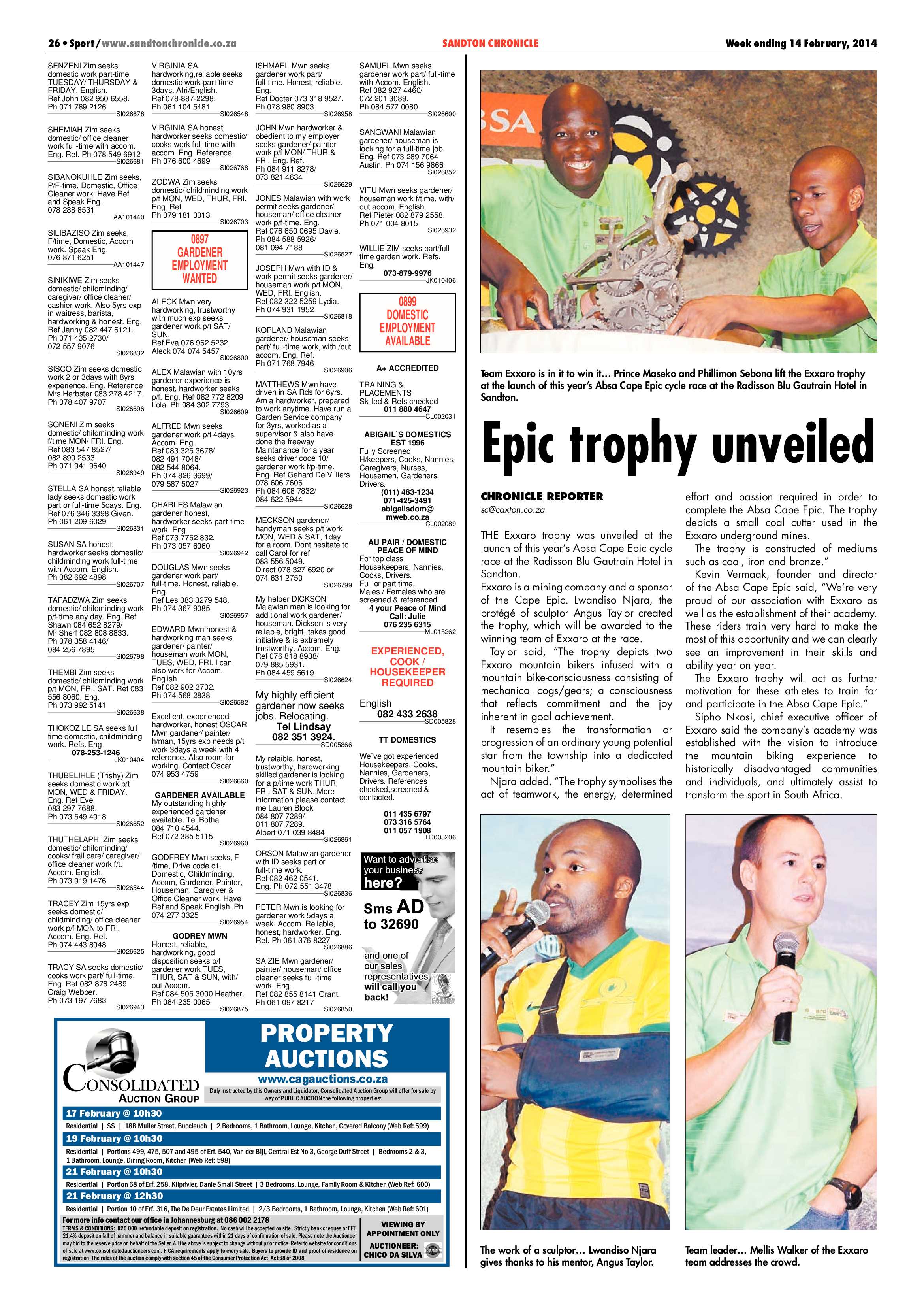 Sandton Chronicle 14 February 2014 page 26