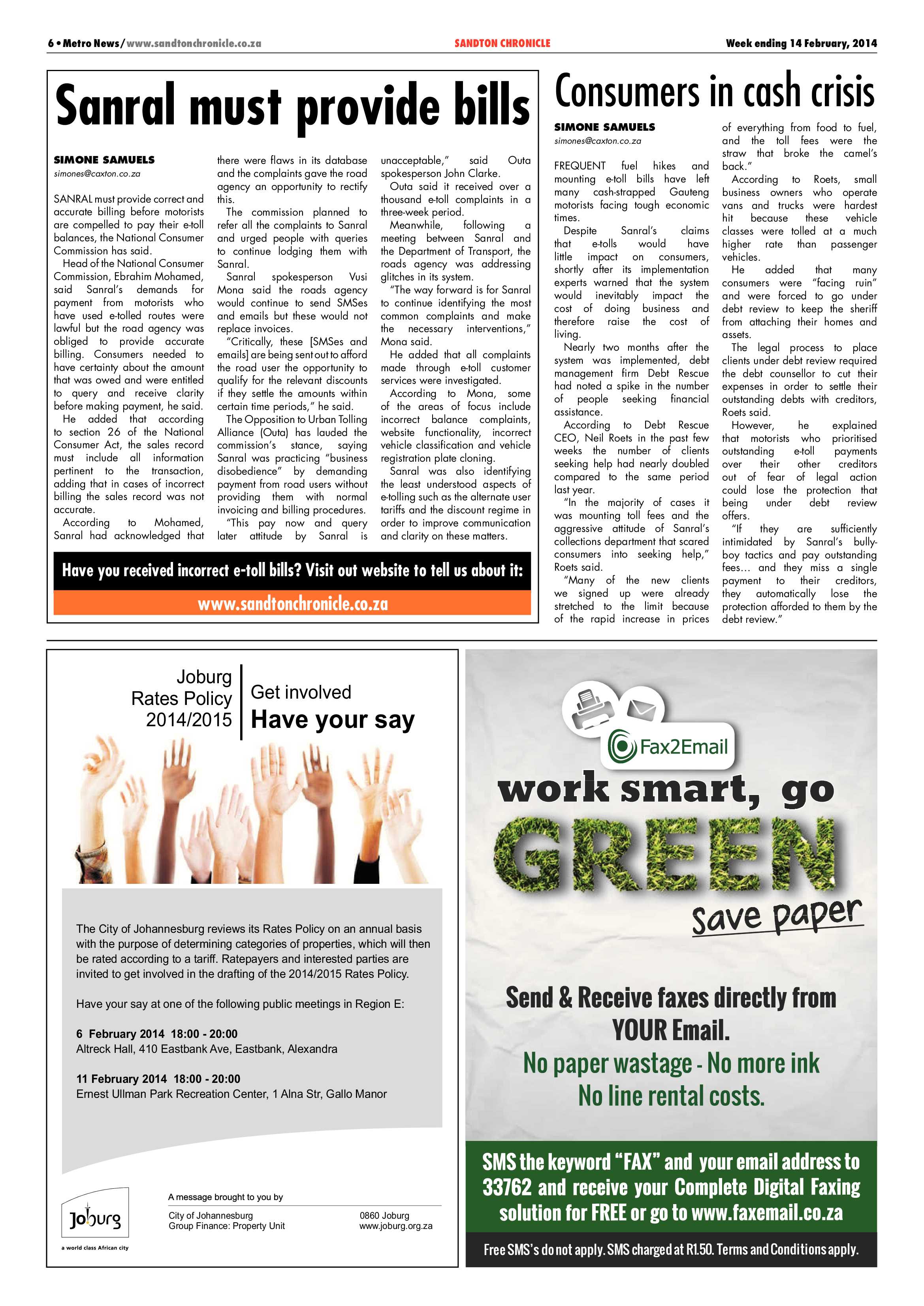 Sandton Chronicle 14 February 2014 page 6