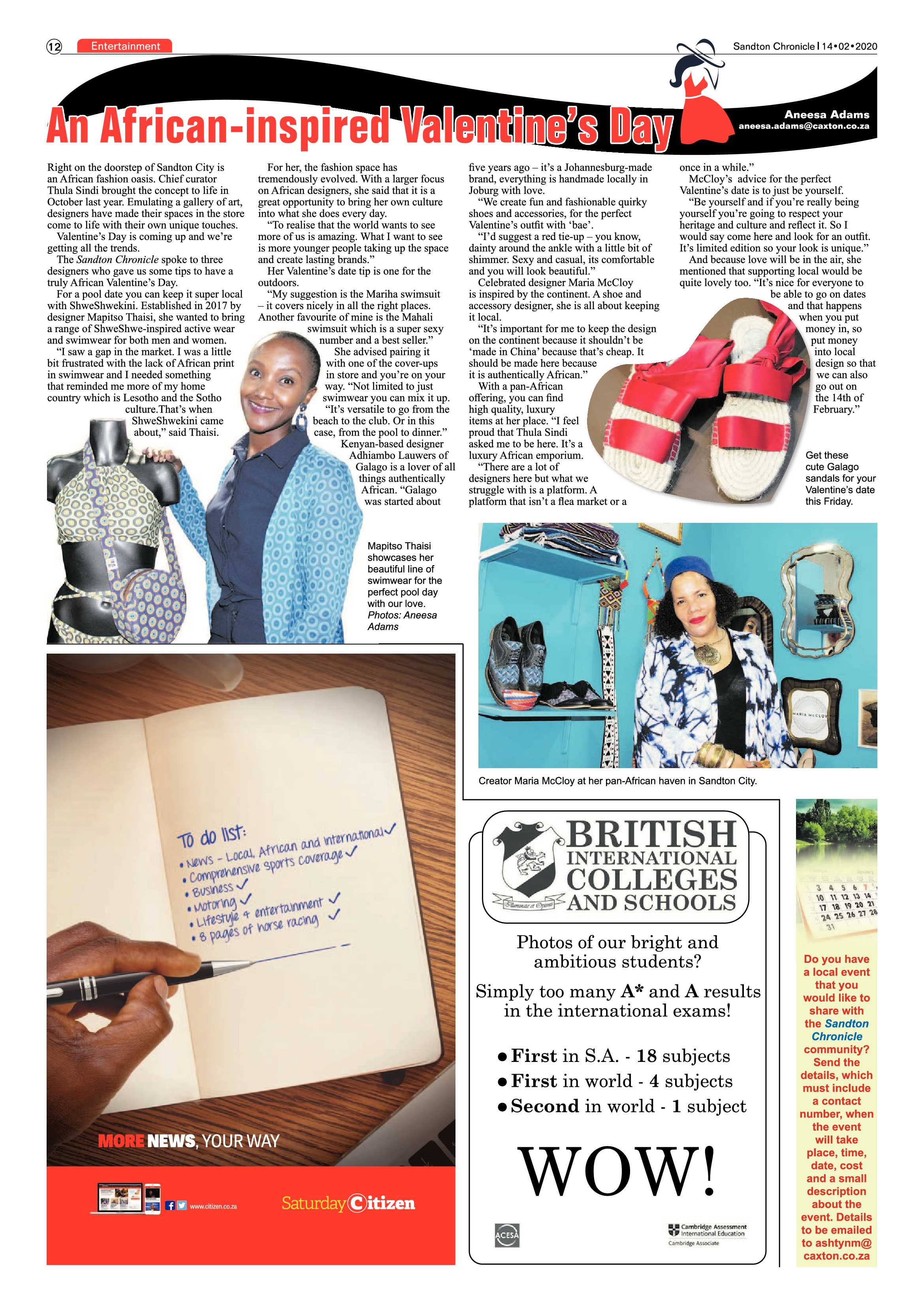 Sandton Chronicle 14 February 2020 page 12