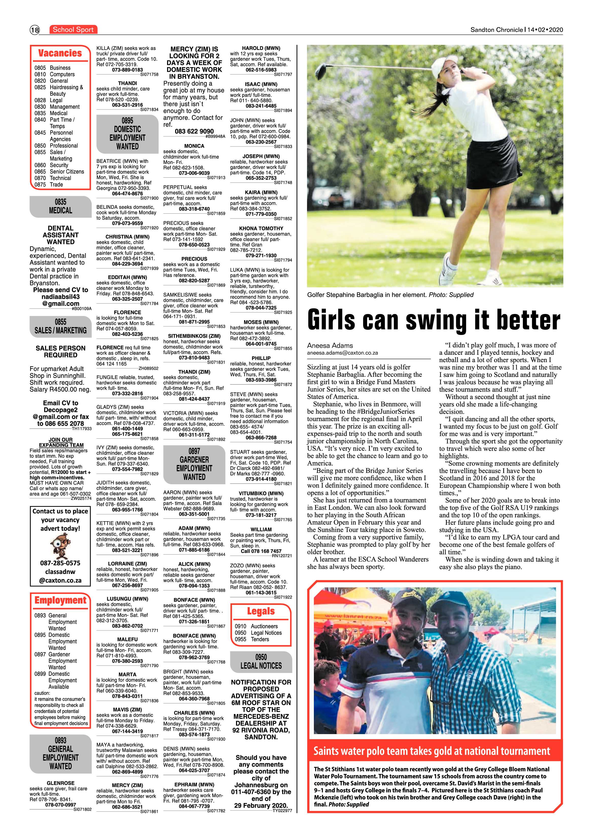 Sandton Chronicle 14 February 2020 page 18