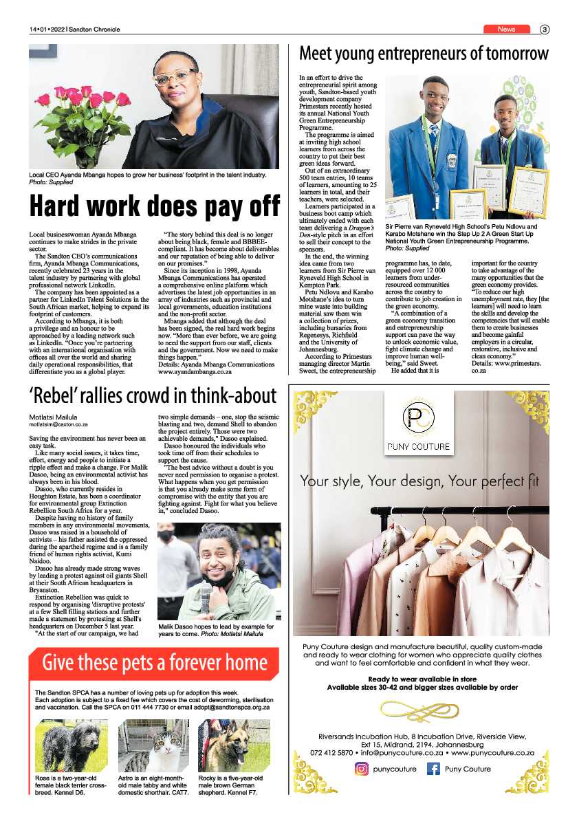Sandton Chronicle 14 January 2022 page 3