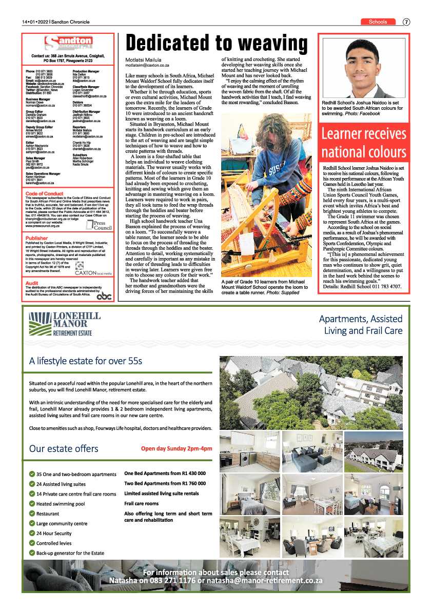 Sandton Chronicle 14 January 2022 page 7