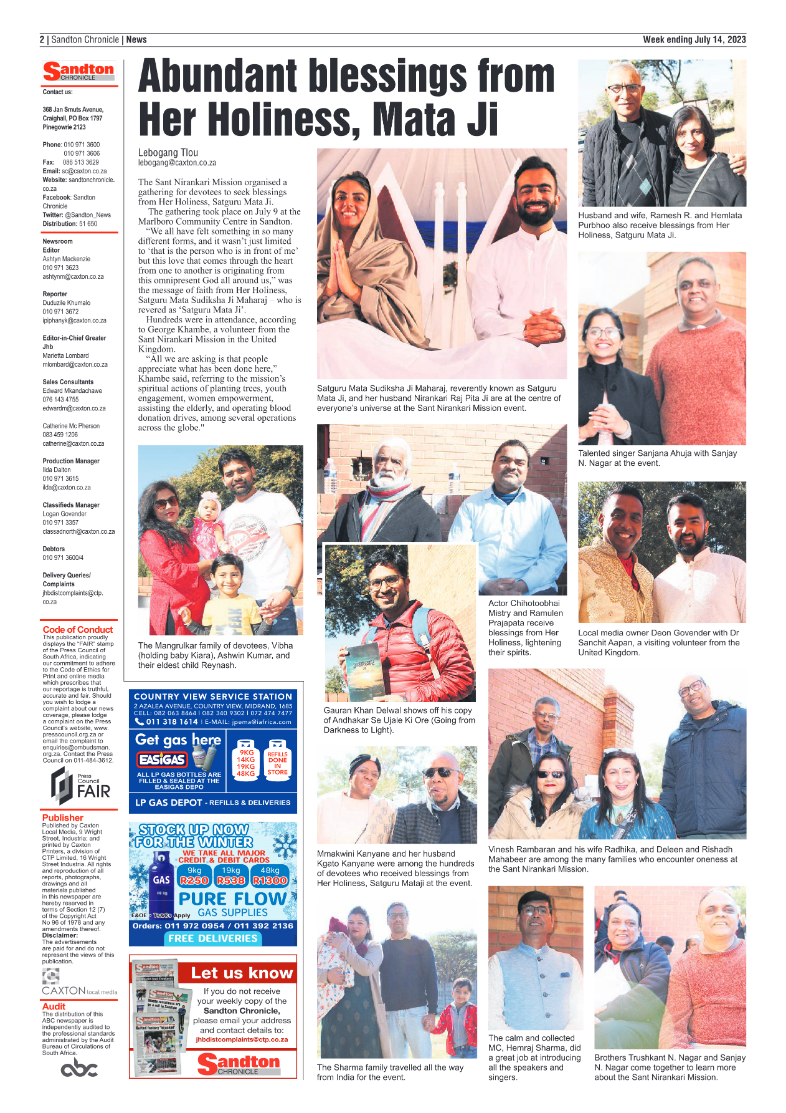 Sandton Chronicle 14 July 2023 page 2