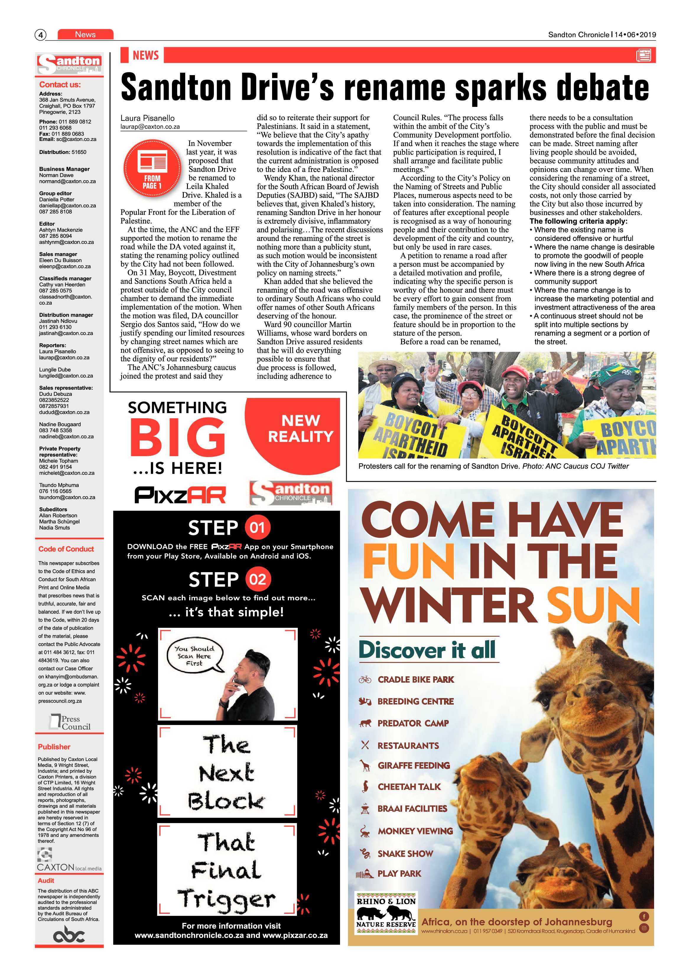 Sandton Chronicle 14 June, 2019 page 4