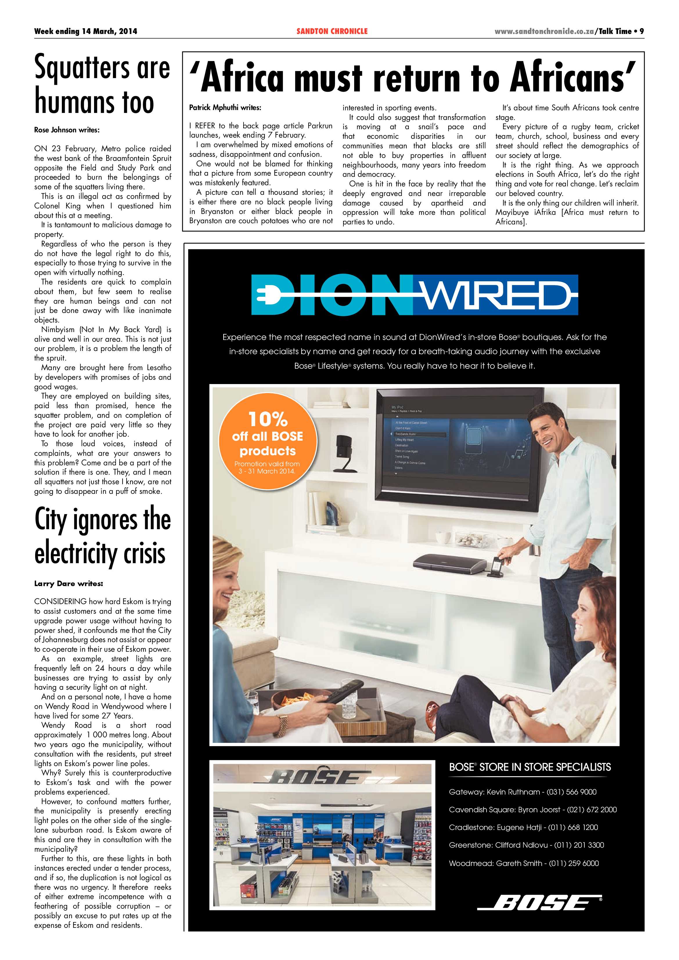 Sandton Chronicle 14 March 2014 page 9