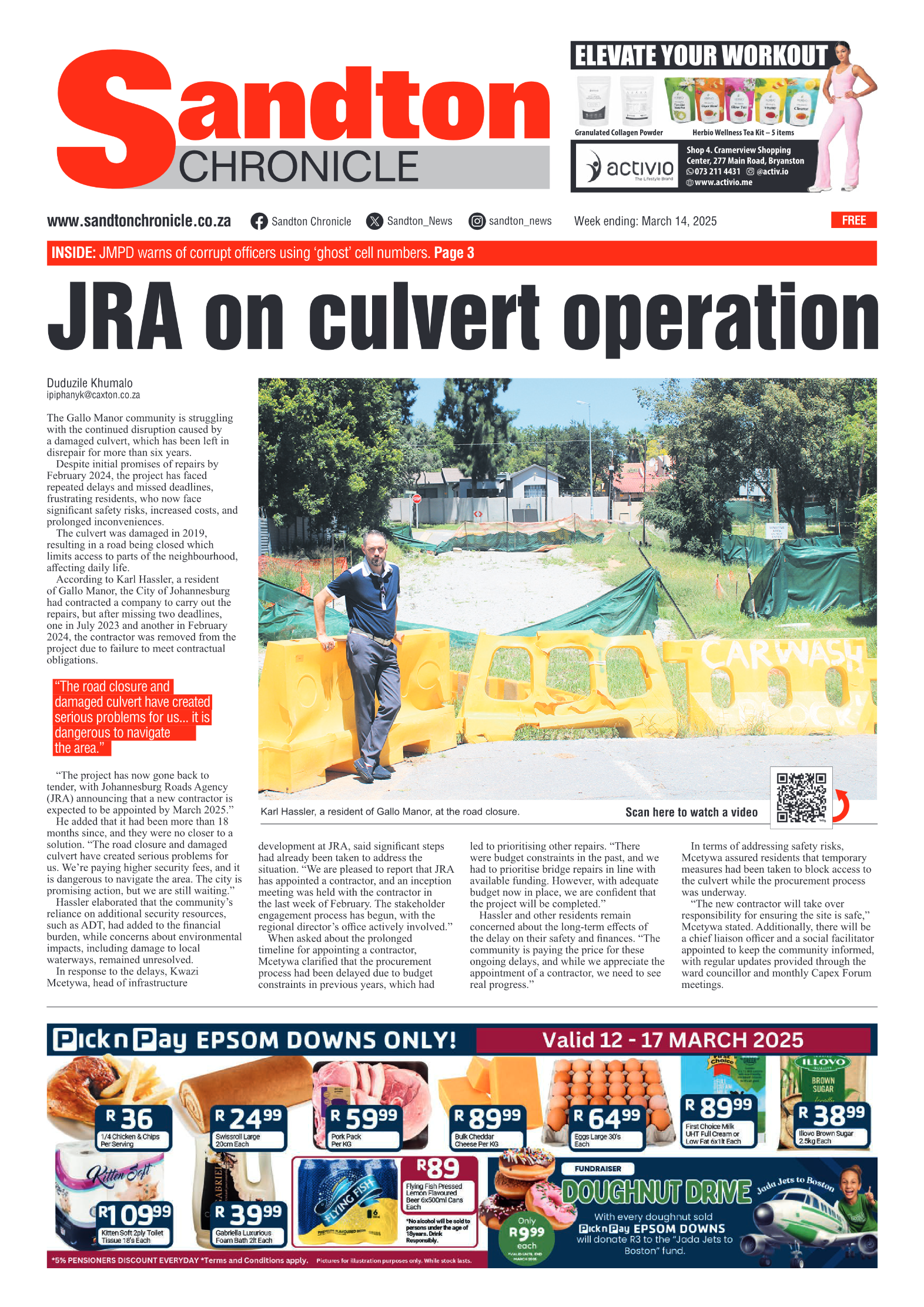 Sandton Chronicle 14 March 2025 page 1