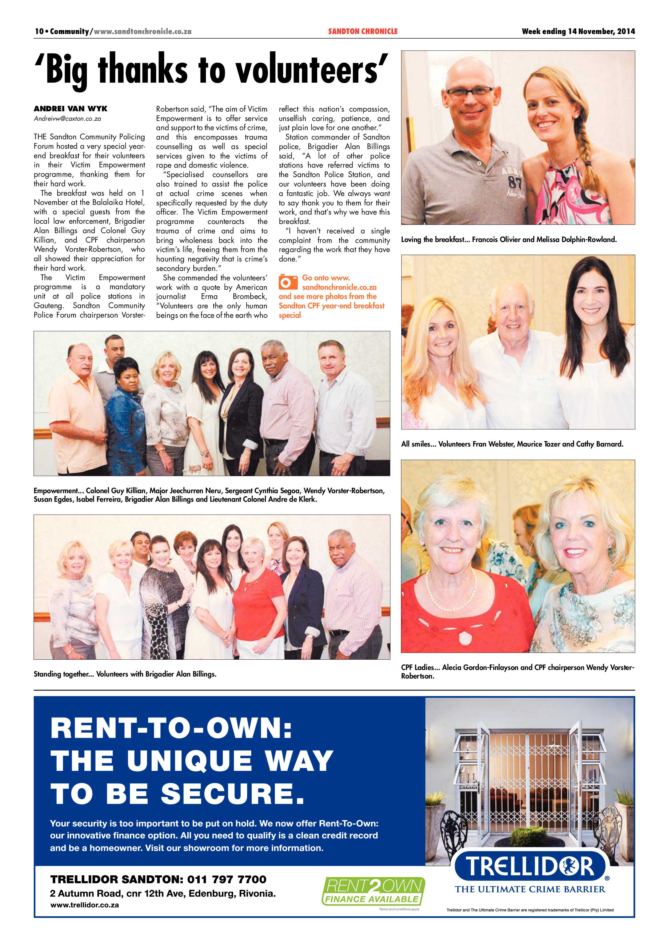 Sandton Chronicle 14 November 2014 page 10