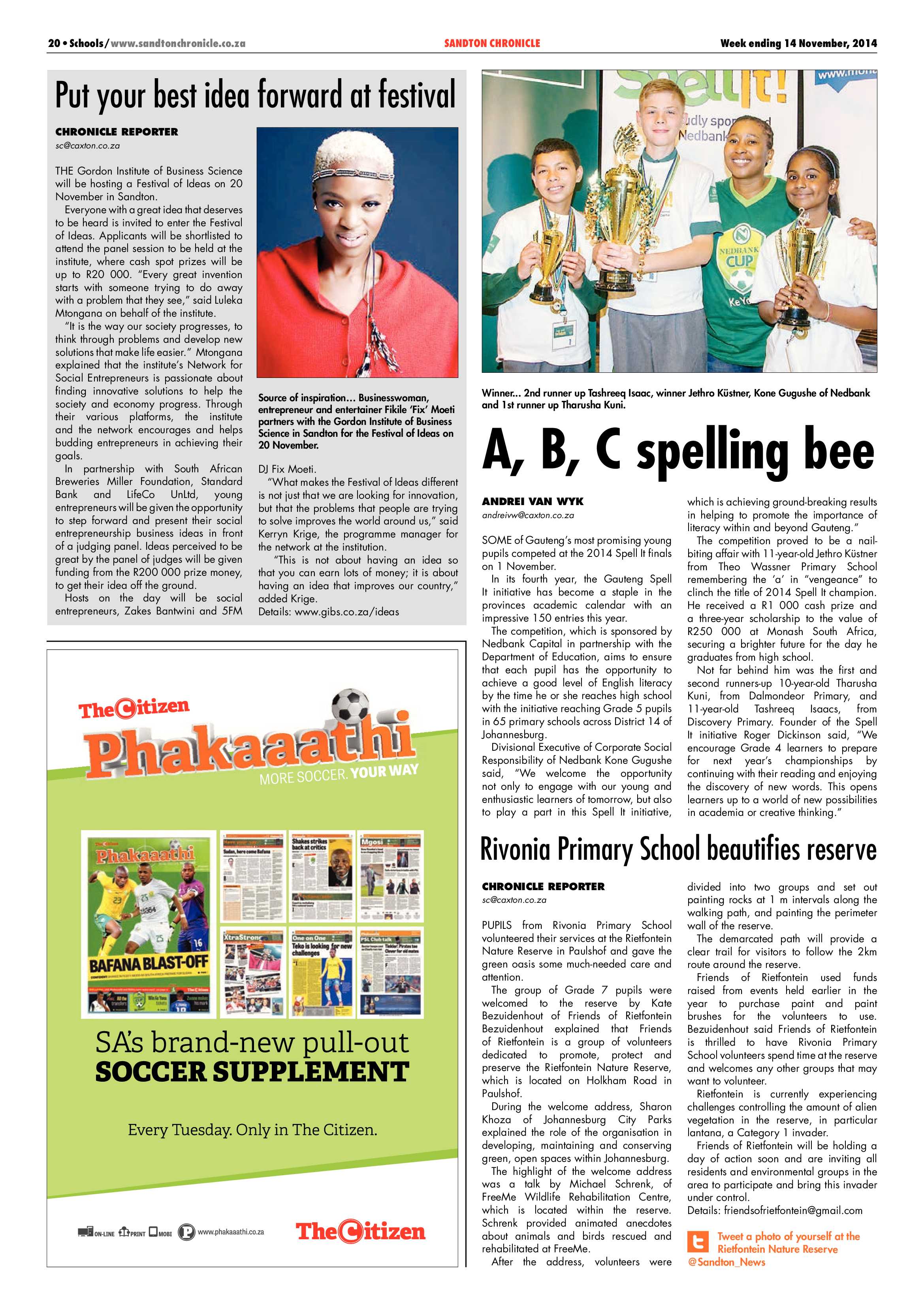 Sandton Chronicle 14 November 2014 page 28