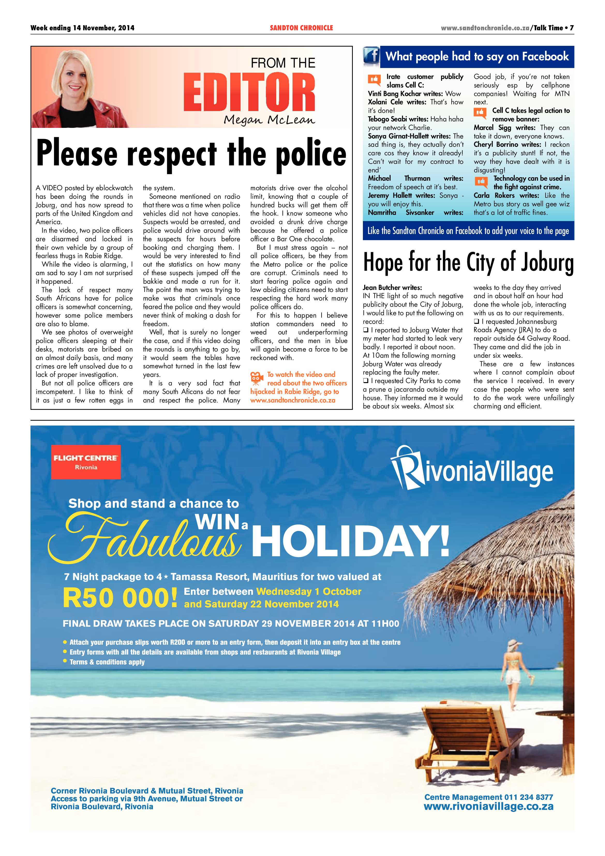 Sandton Chronicle 14 November 2014 page 7