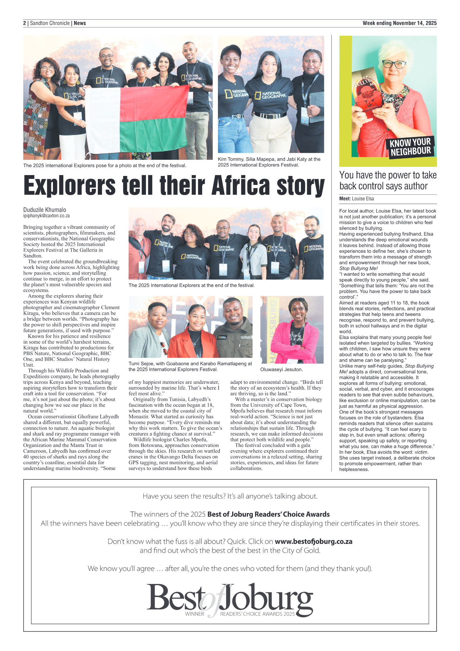 Sandton Chronicle 14 November 2025 page 2