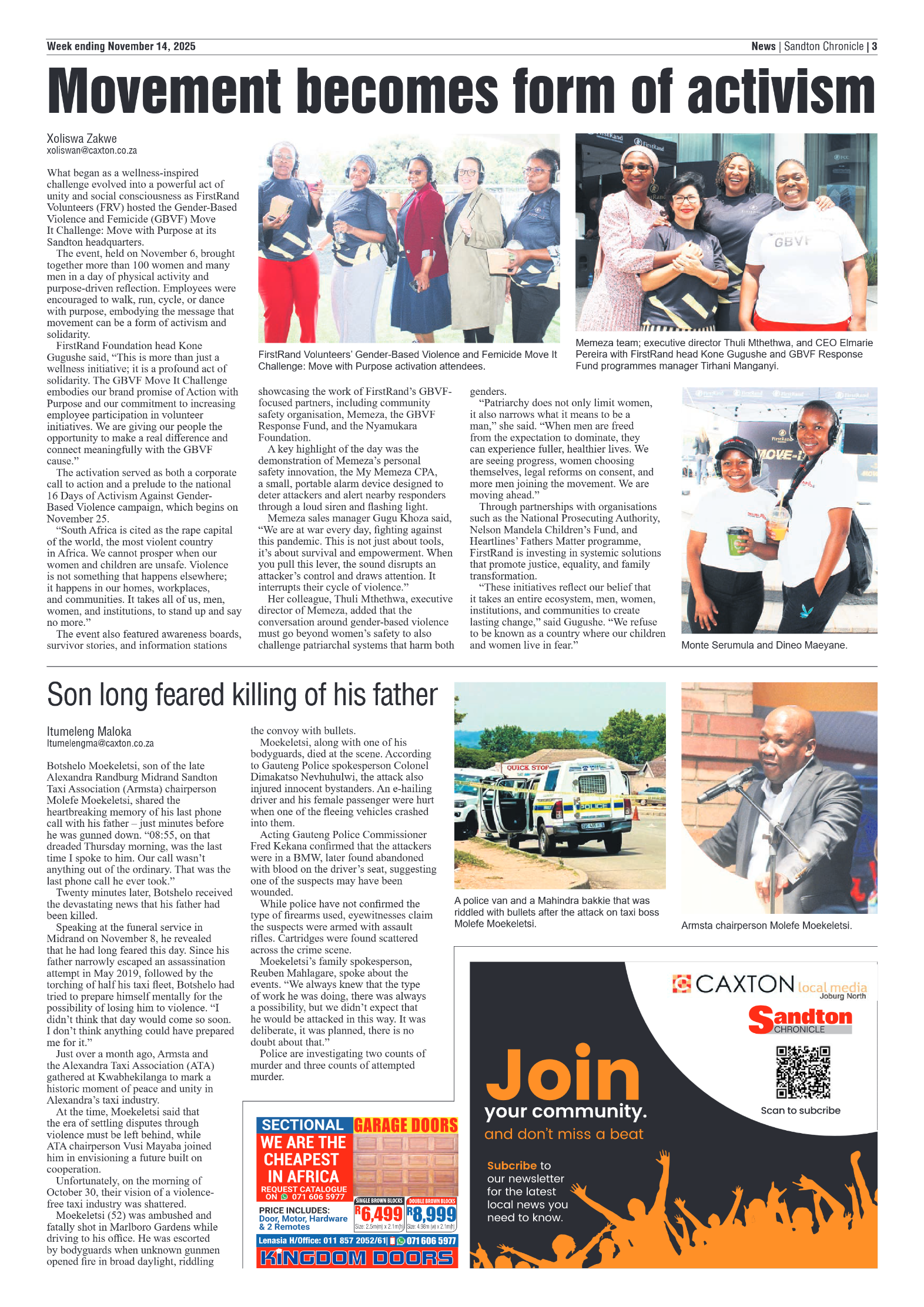 Sandton Chronicle 14 November 2025 page 3