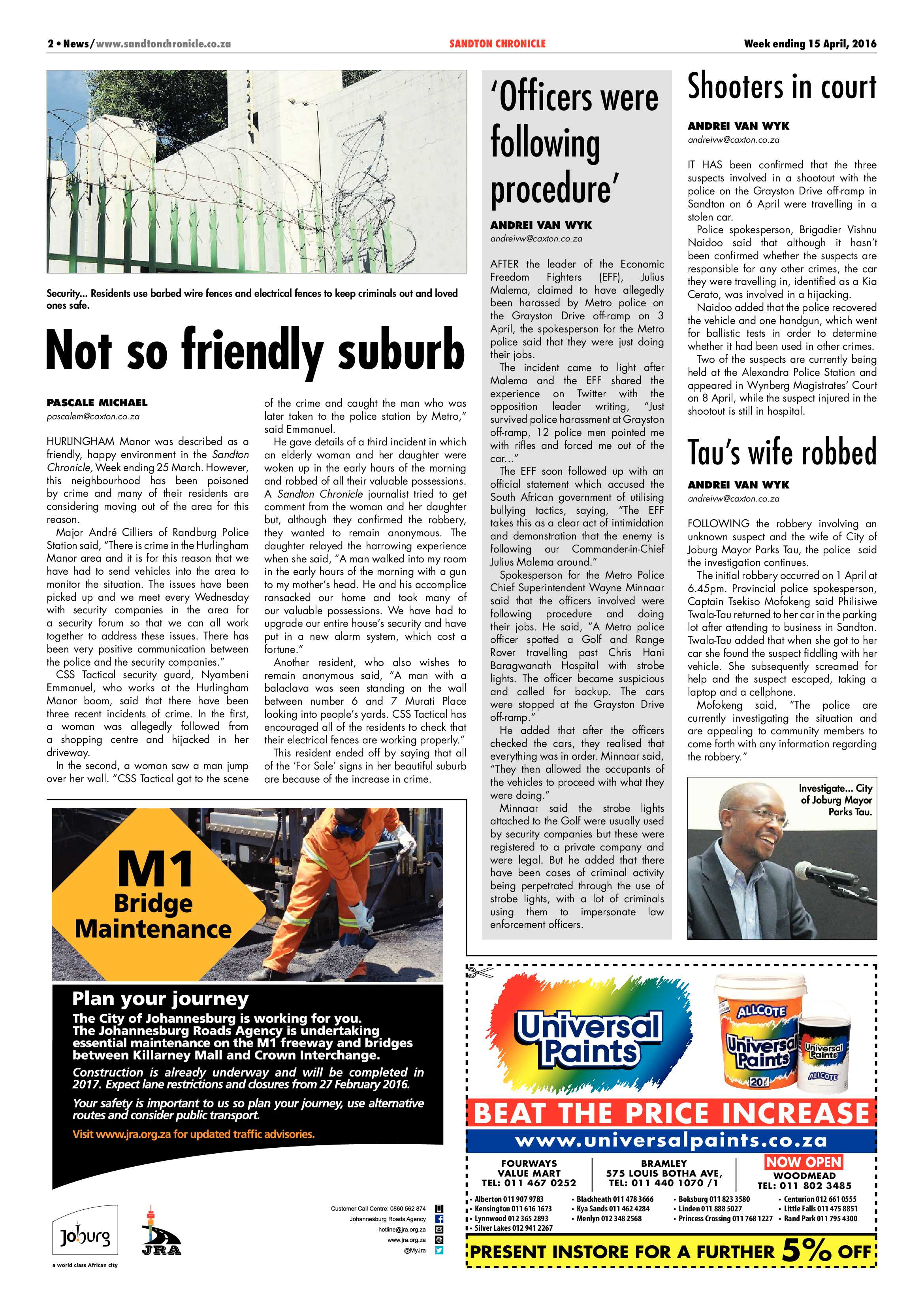 Sandton Chronicle 15 April 2016 page 2