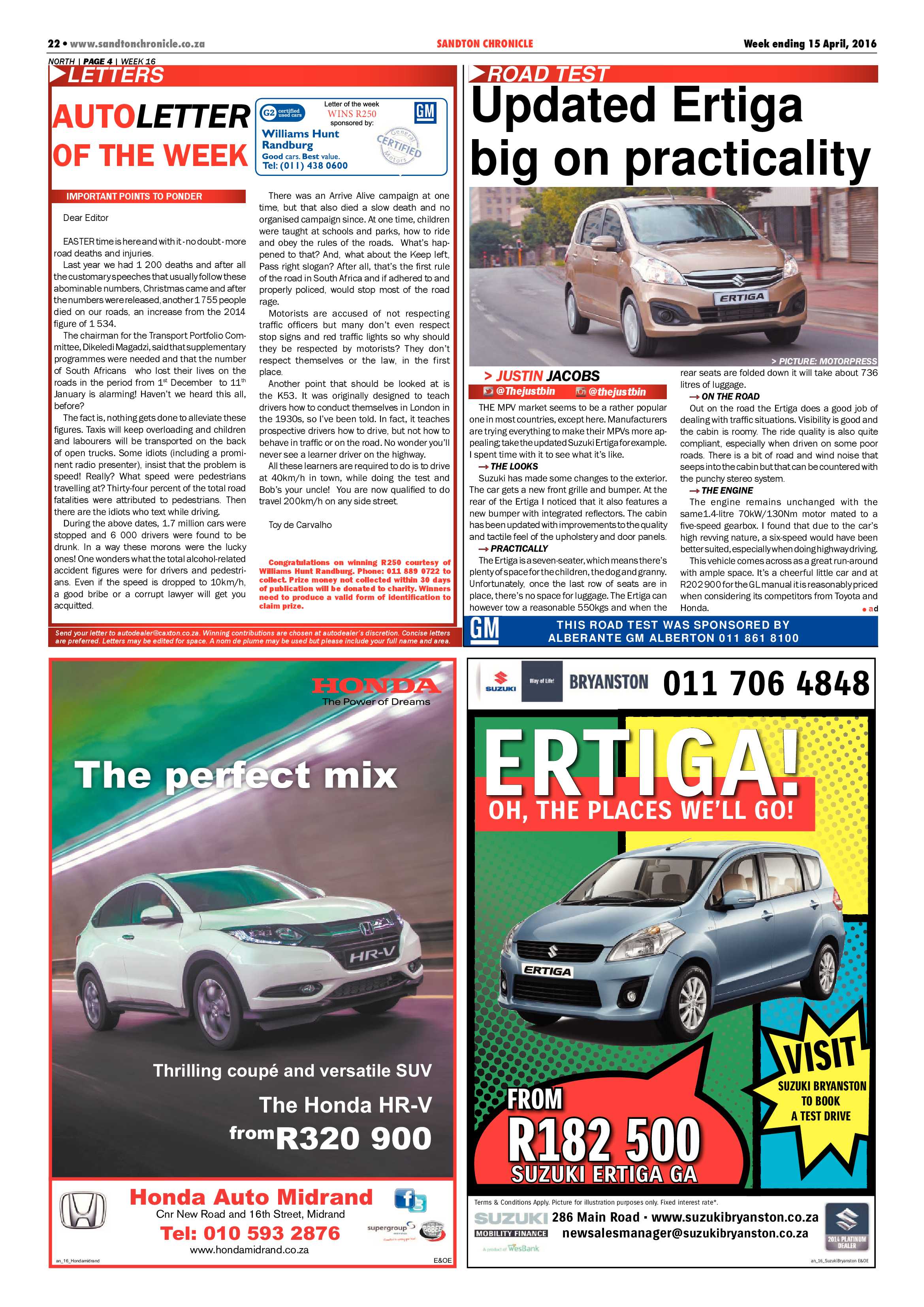 Sandton Chronicle 15 April 2016 page 22