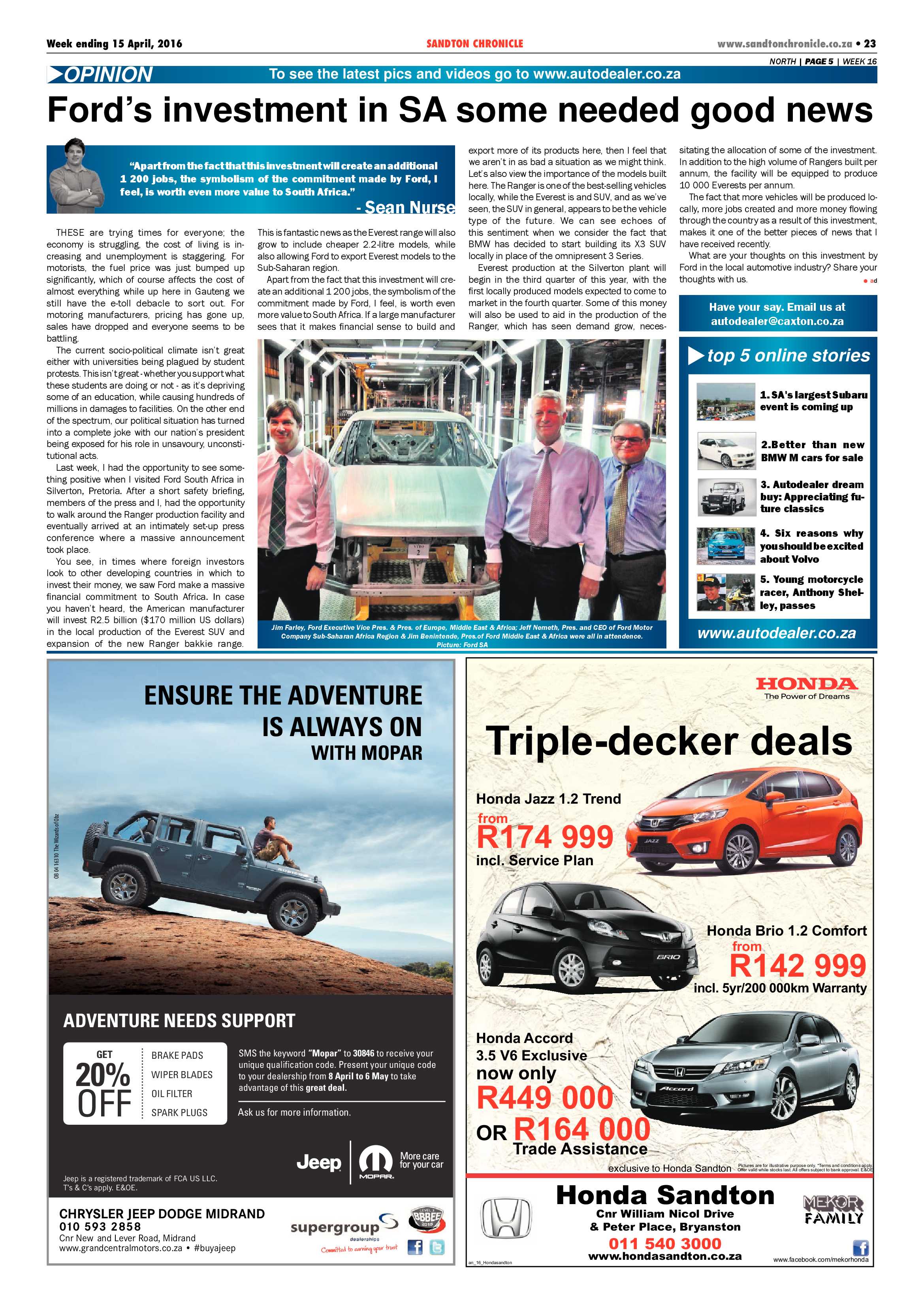 Sandton Chronicle 15 April 2016 page 23