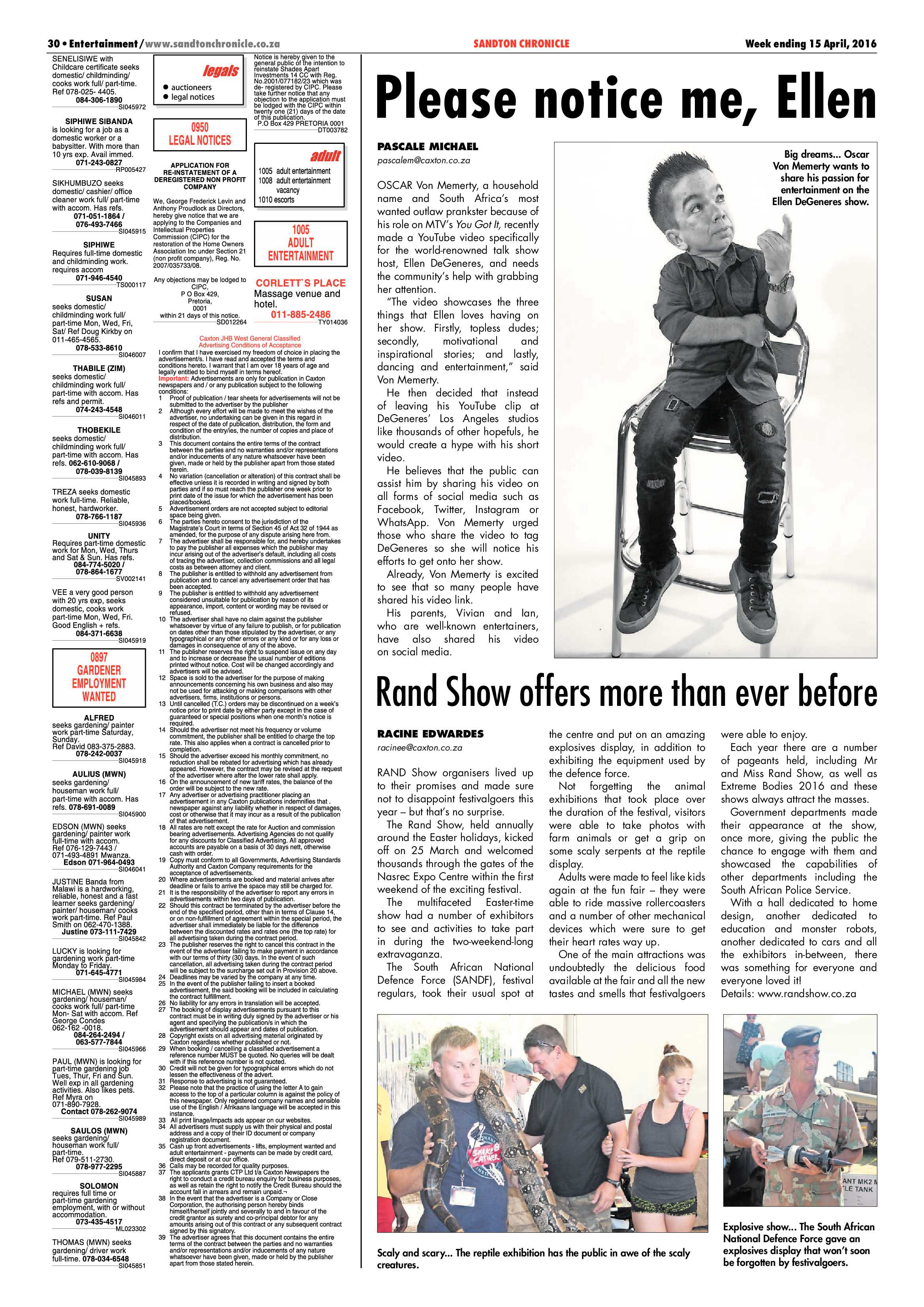 Sandton Chronicle 15 April 2016 page 30