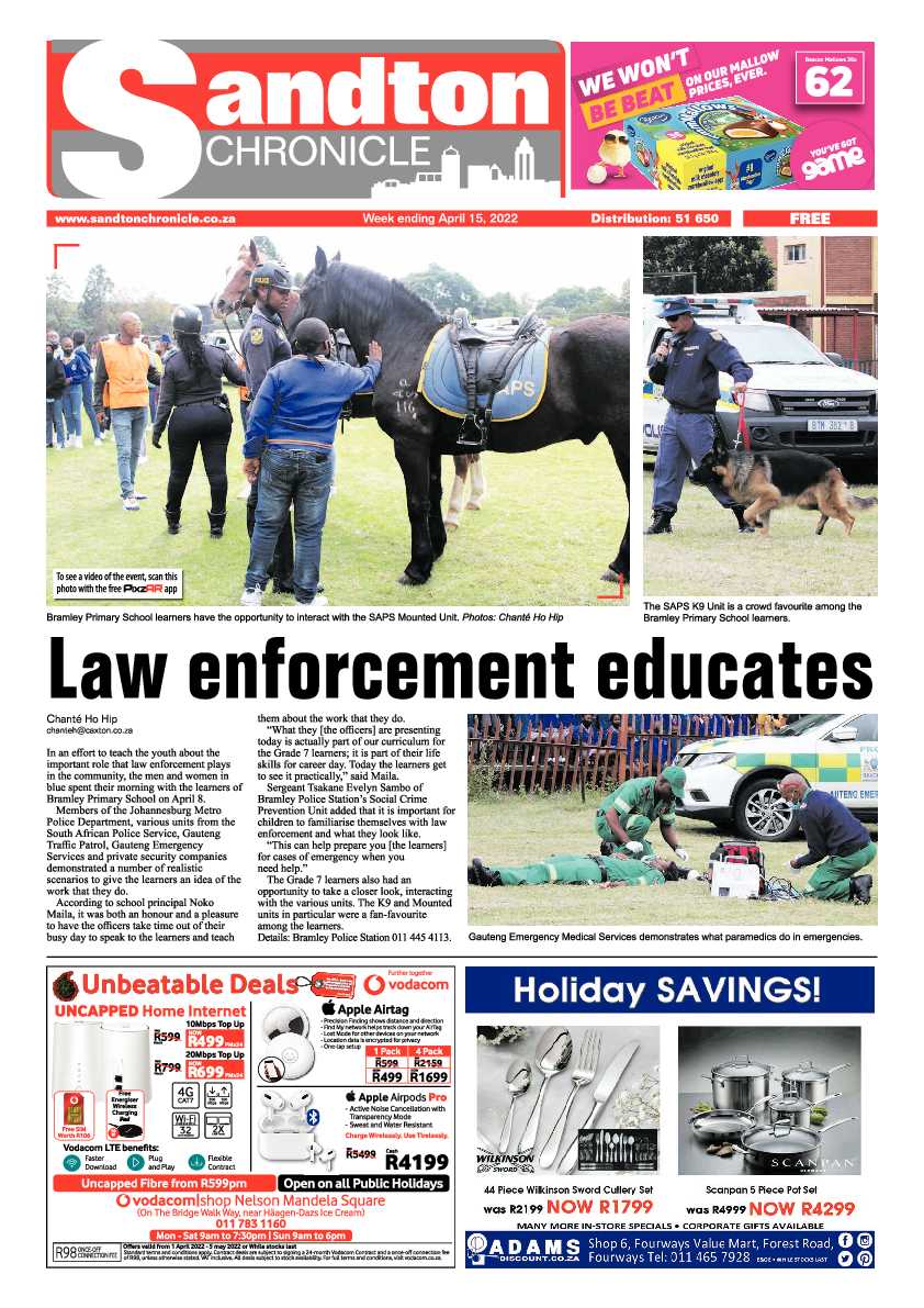 Sandton Chronicle 15 April 2022 page 1