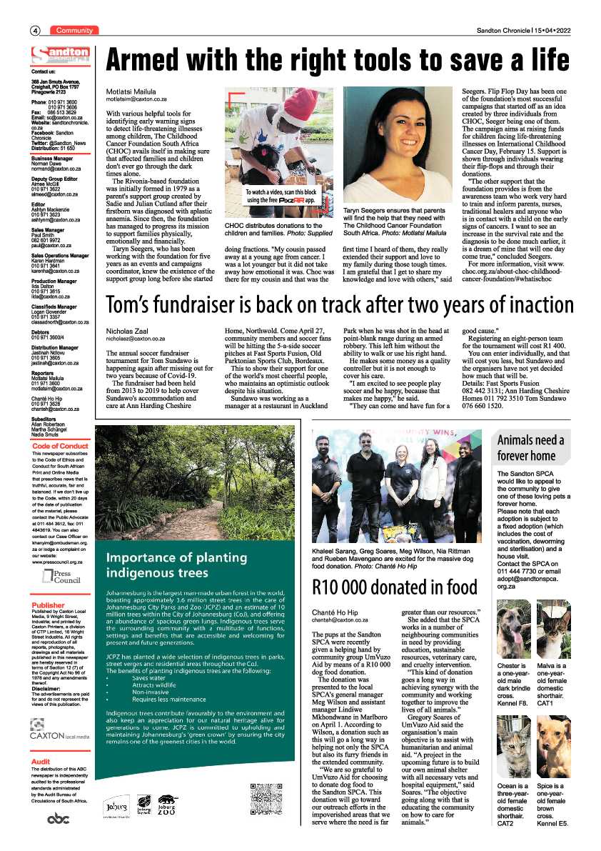 Sandton Chronicle 15 April 2022 page 4