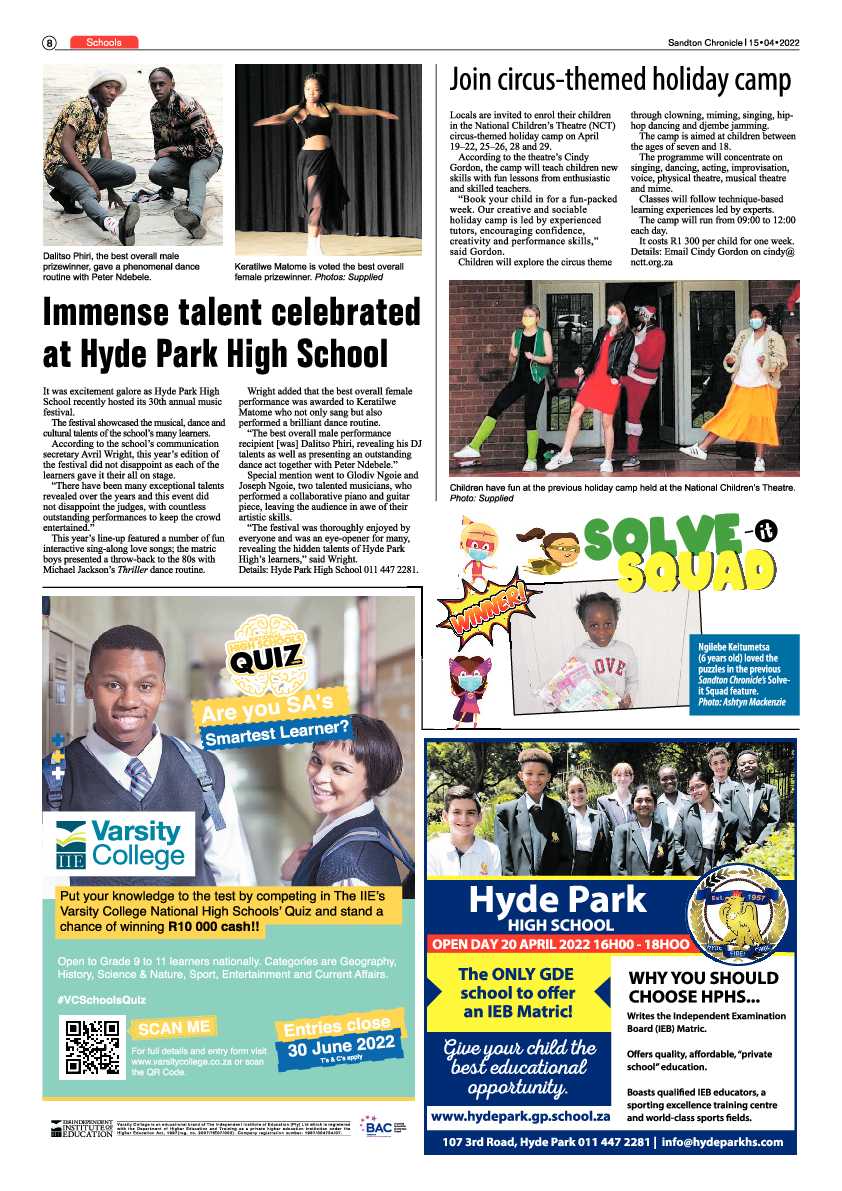 Sandton Chronicle 15 April 2022 page 8