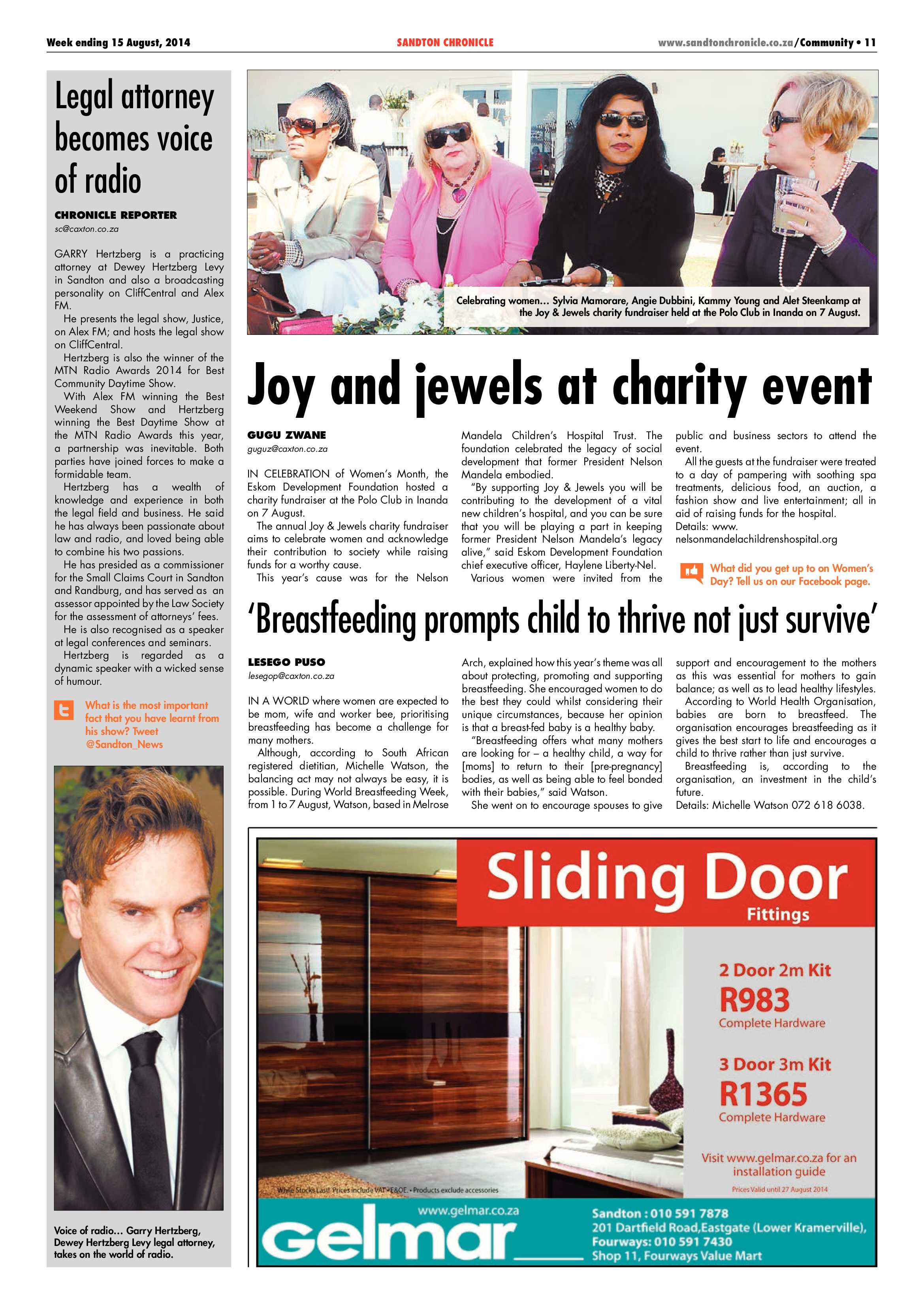Sandton Chronicle 15 August 2014 page 11