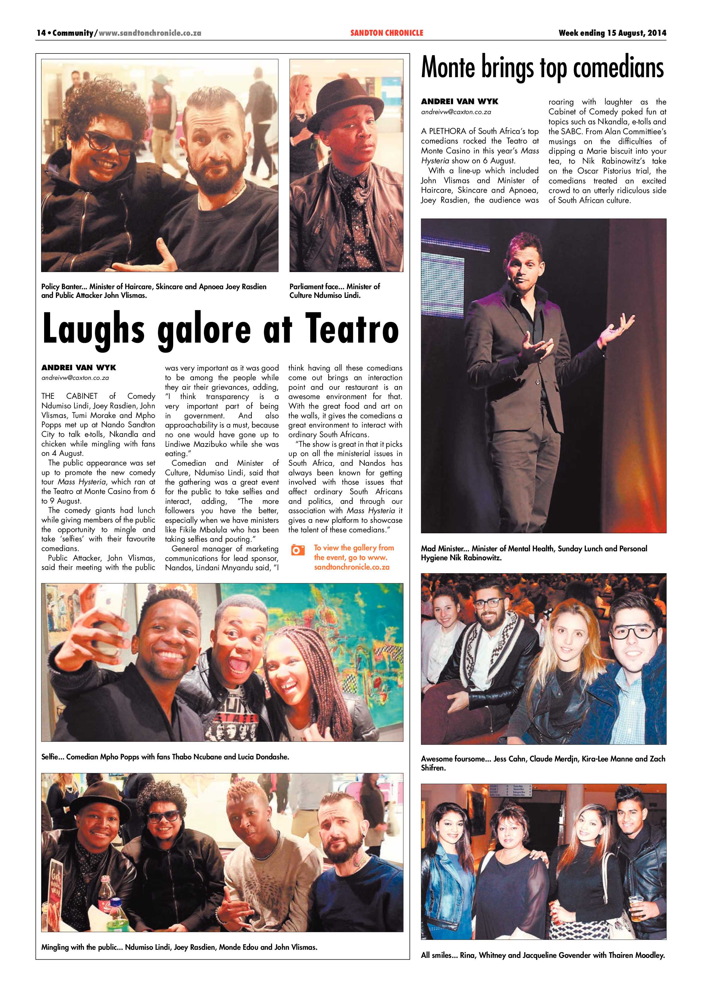 Sandton Chronicle 15 August 2014 page 14