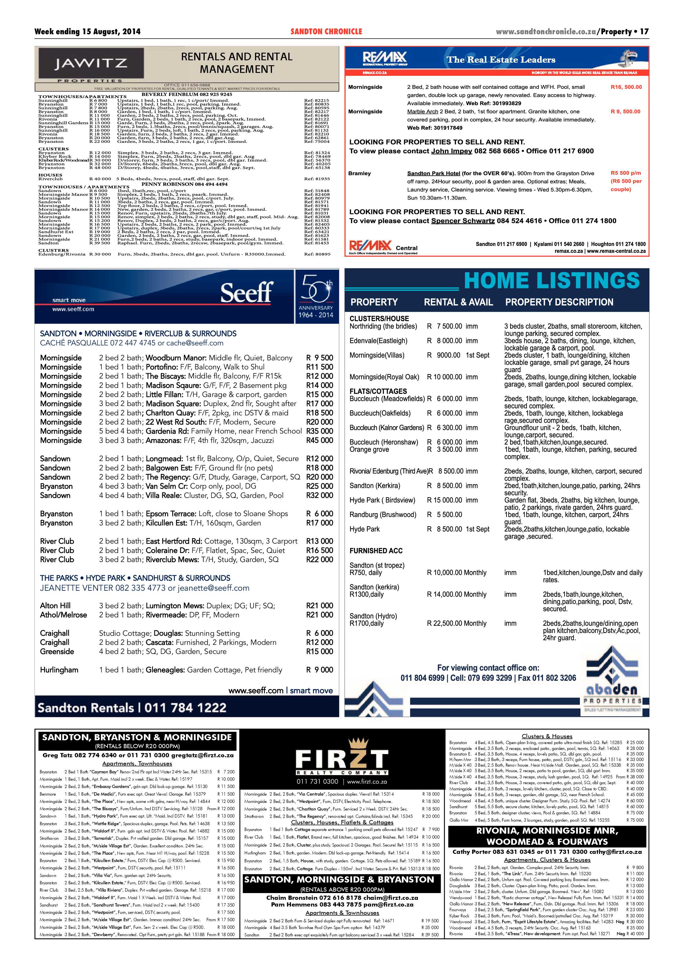 Sandton Chronicle 15 August 2014 page 17
