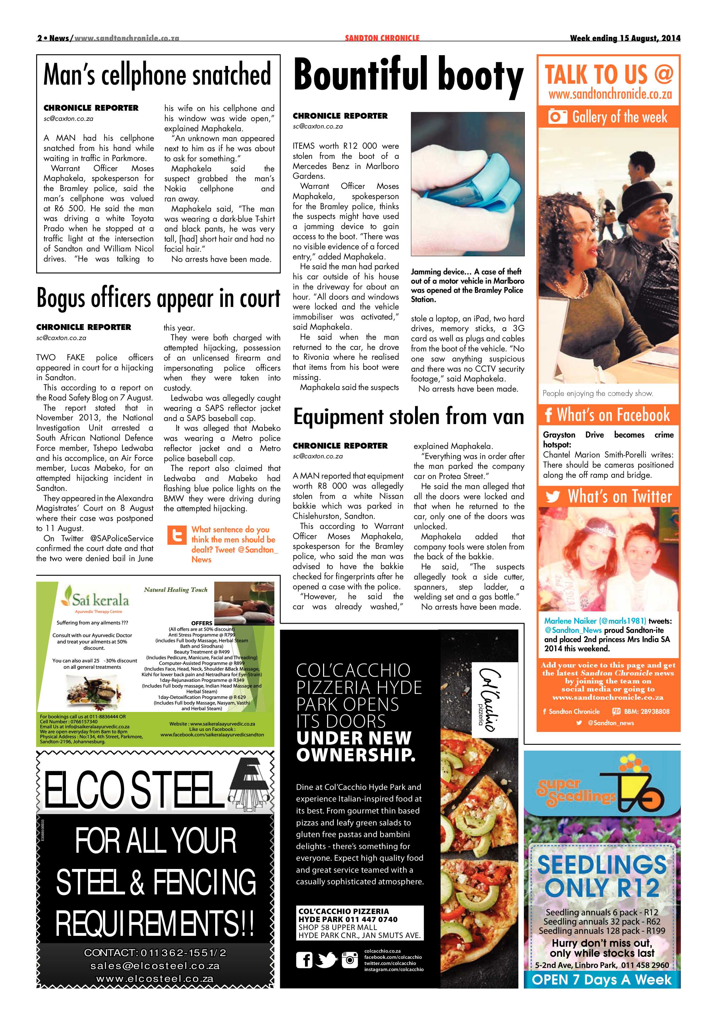 Sandton Chronicle 15 August 2014 page 2