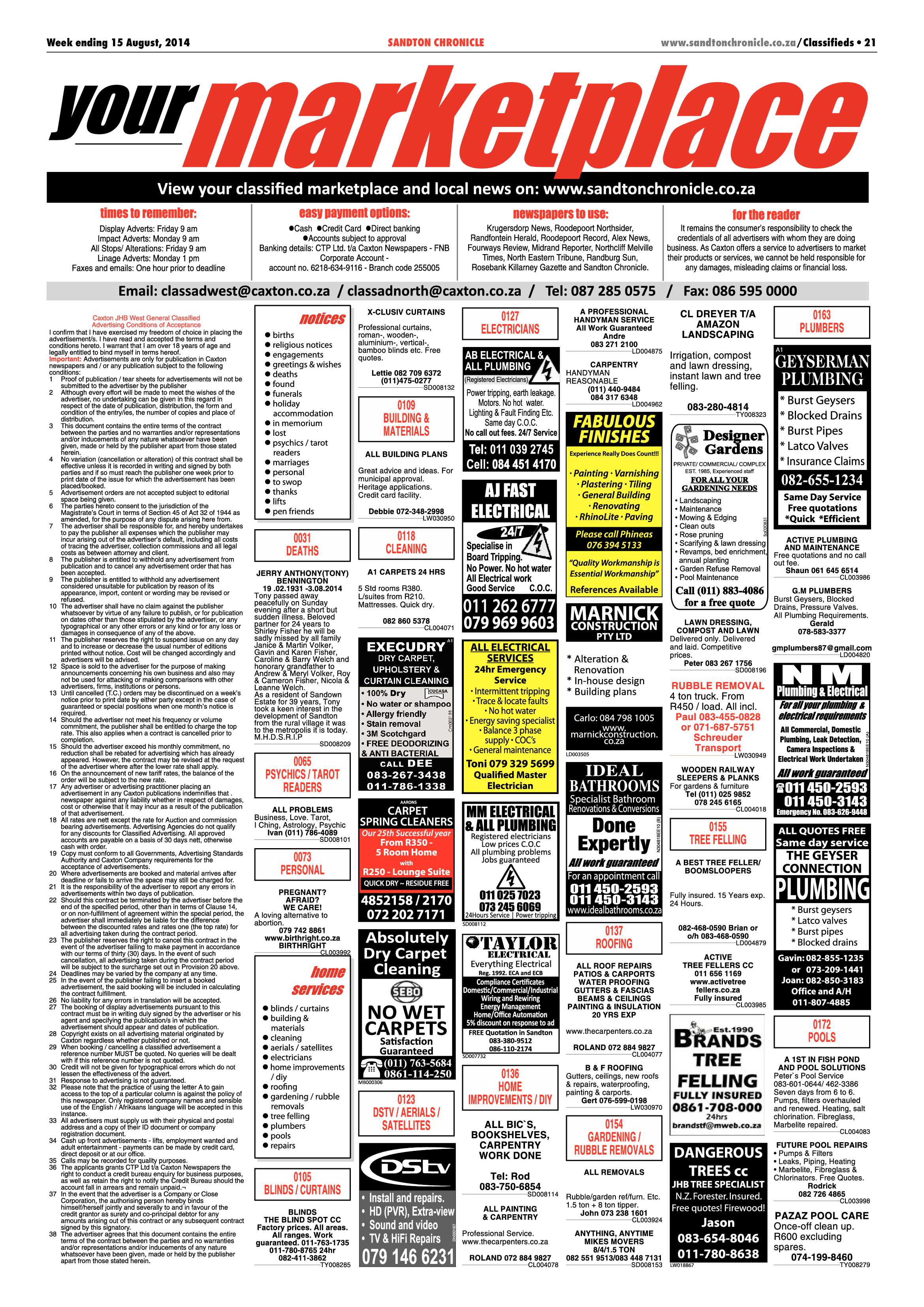 Sandton Chronicle 15 August 2014 page 21