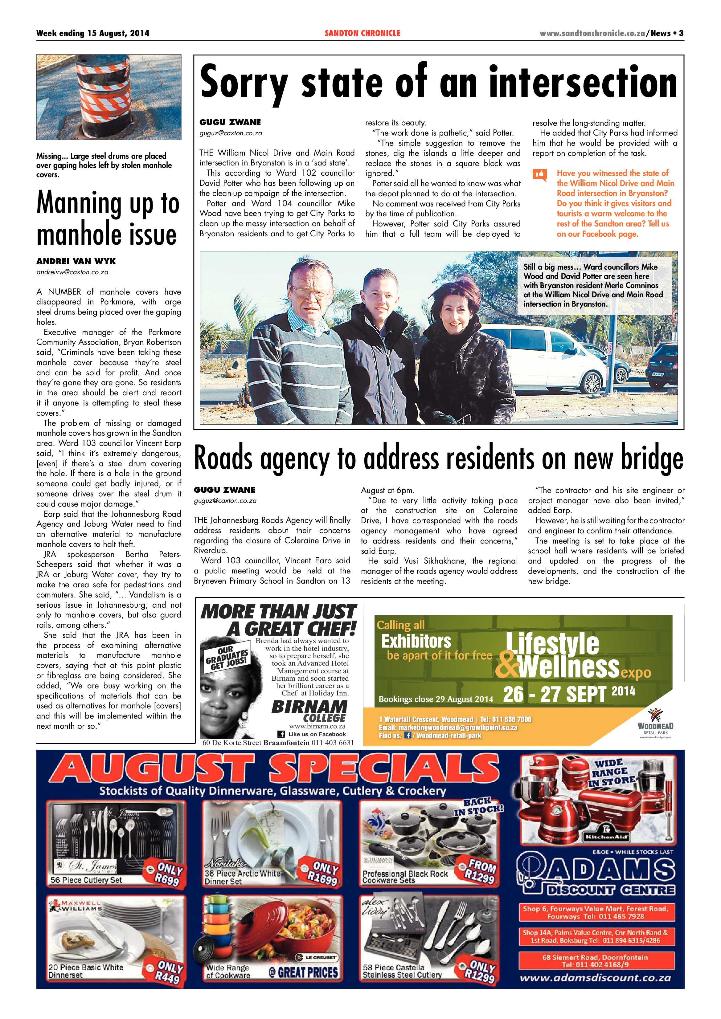 Sandton Chronicle 15 August 2014 page 3