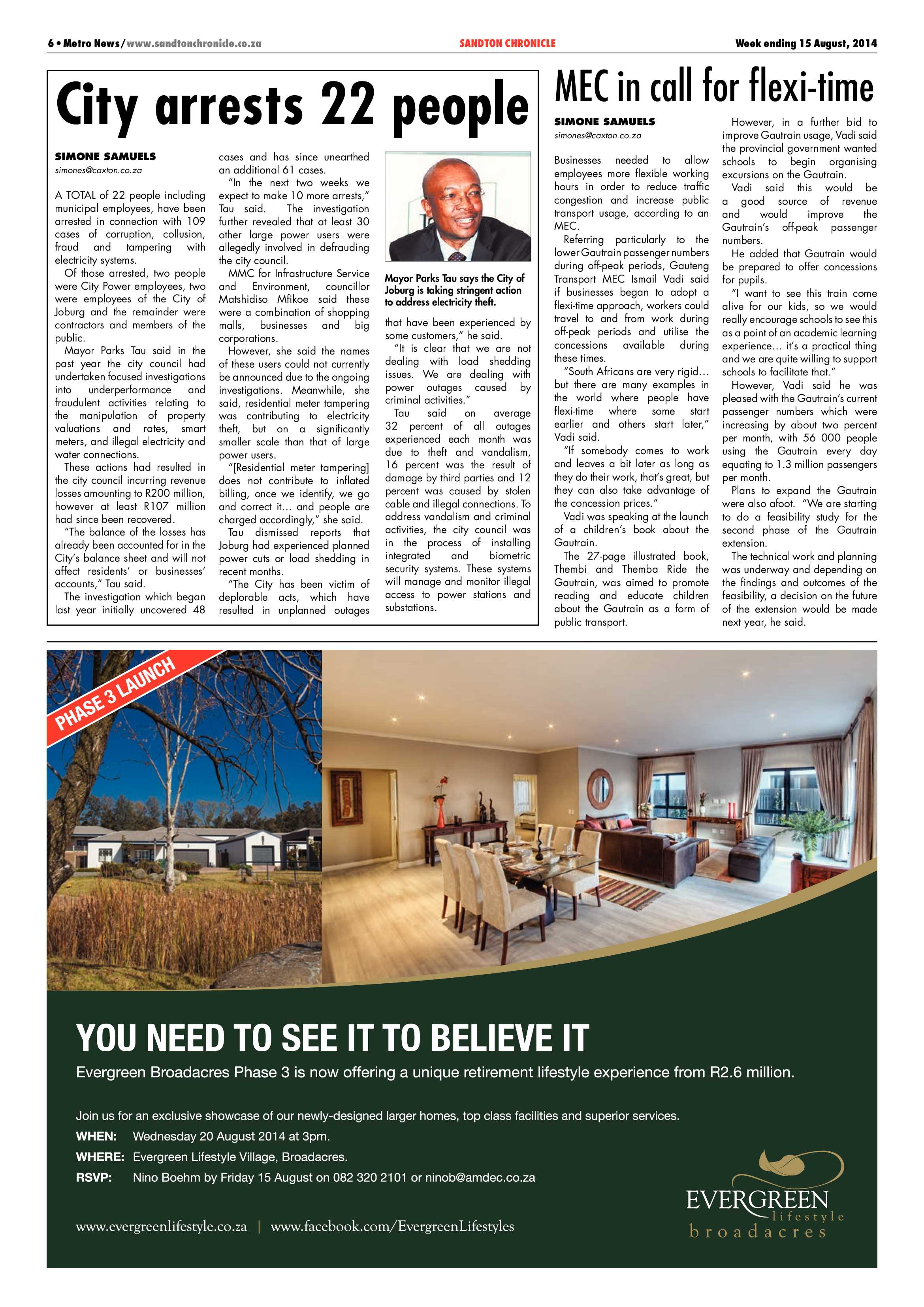 Sandton Chronicle 15 August 2014 page 6