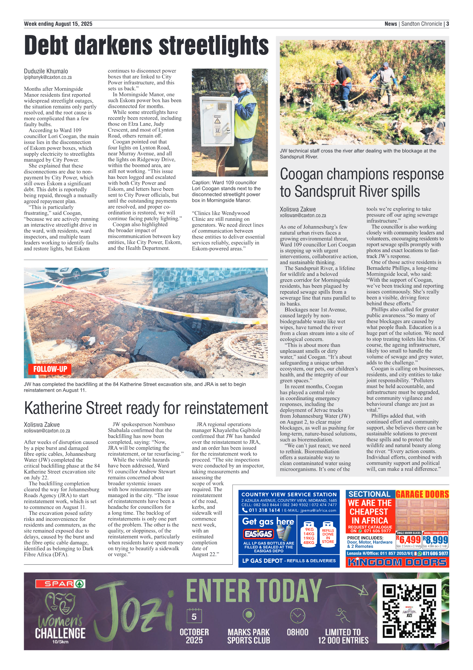 Sandton Chronicle 15 August 2025 page 3