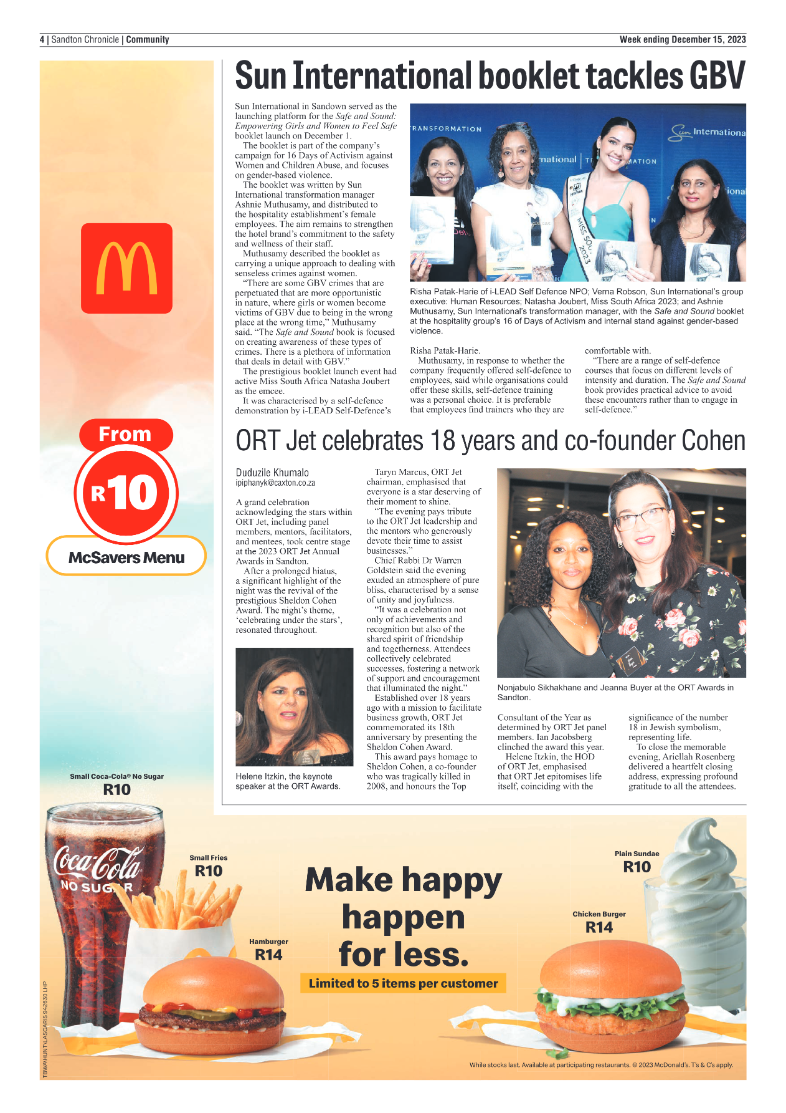 Sandton Chronicle 15 December 2023 page 4