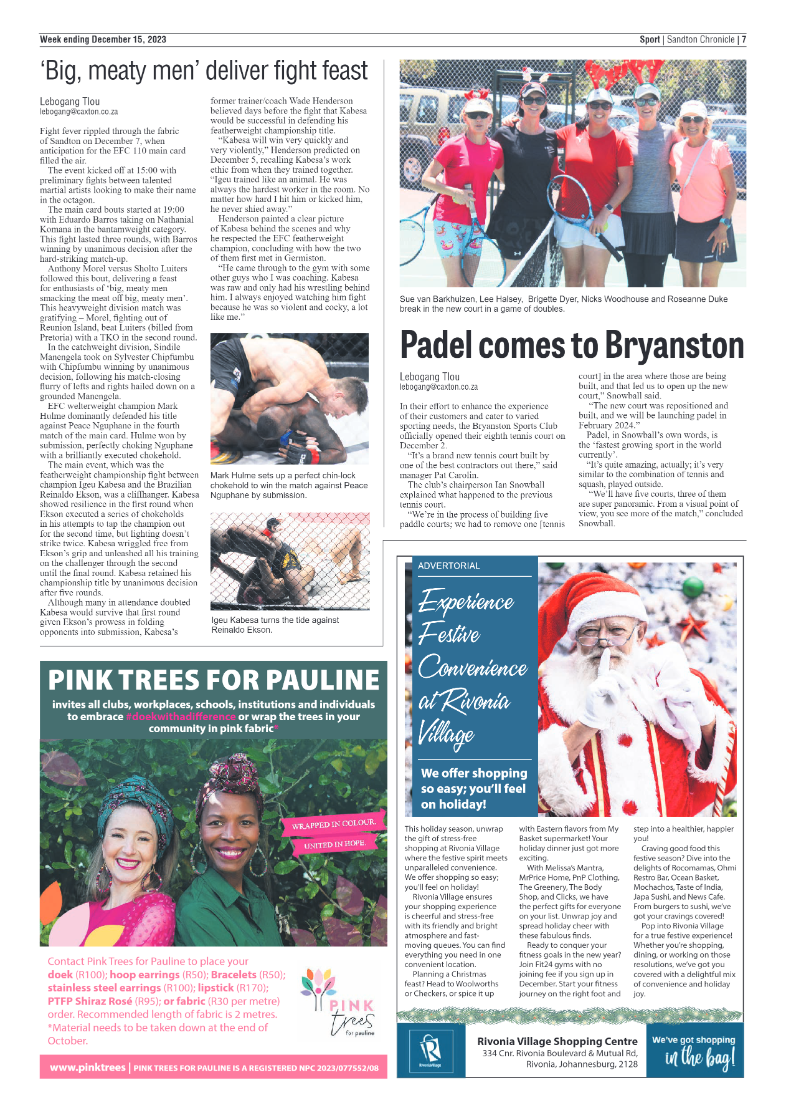 Sandton Chronicle 15 December 2023 page 7