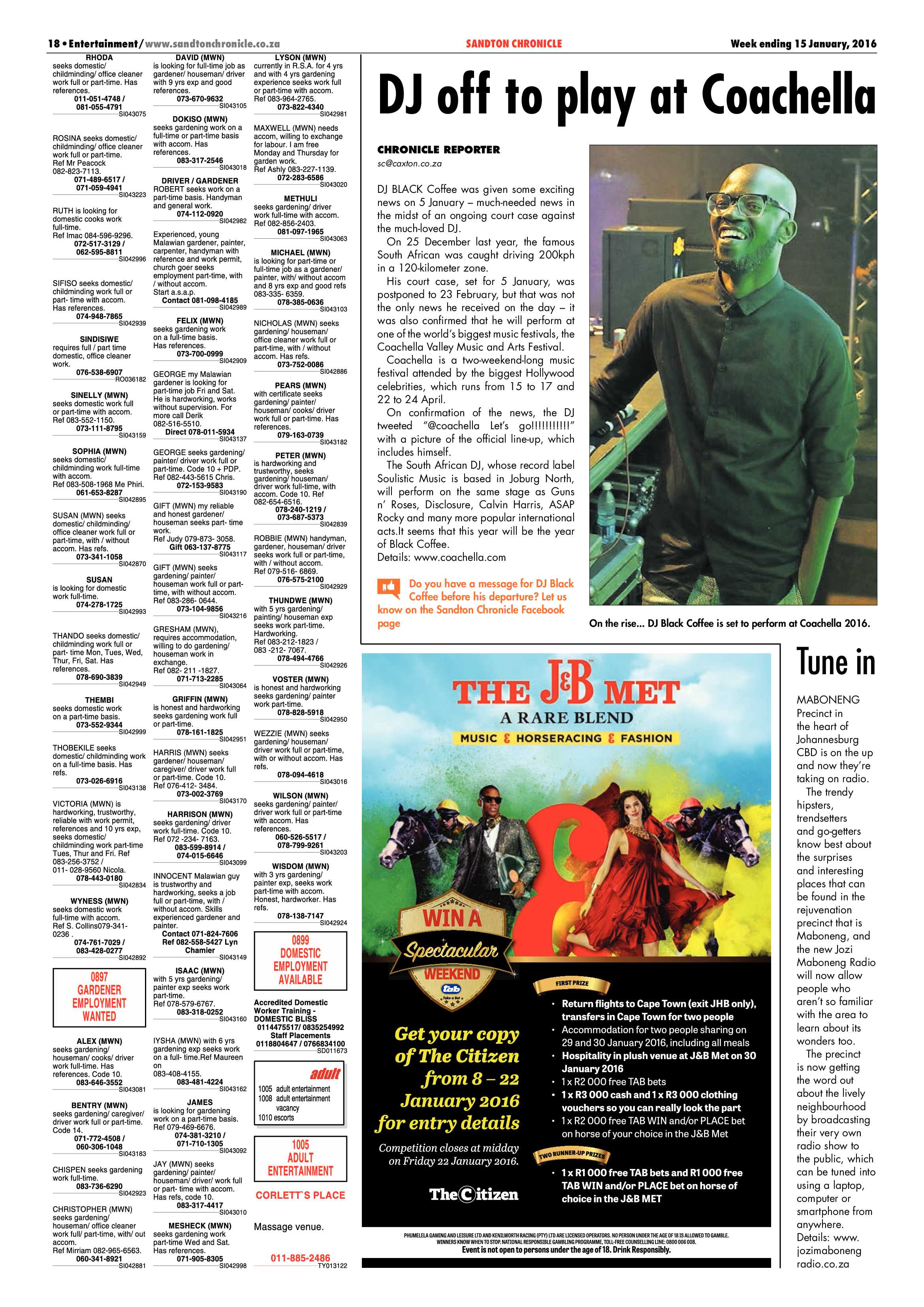 Sandton Chronicle 15 January 2016 page 18