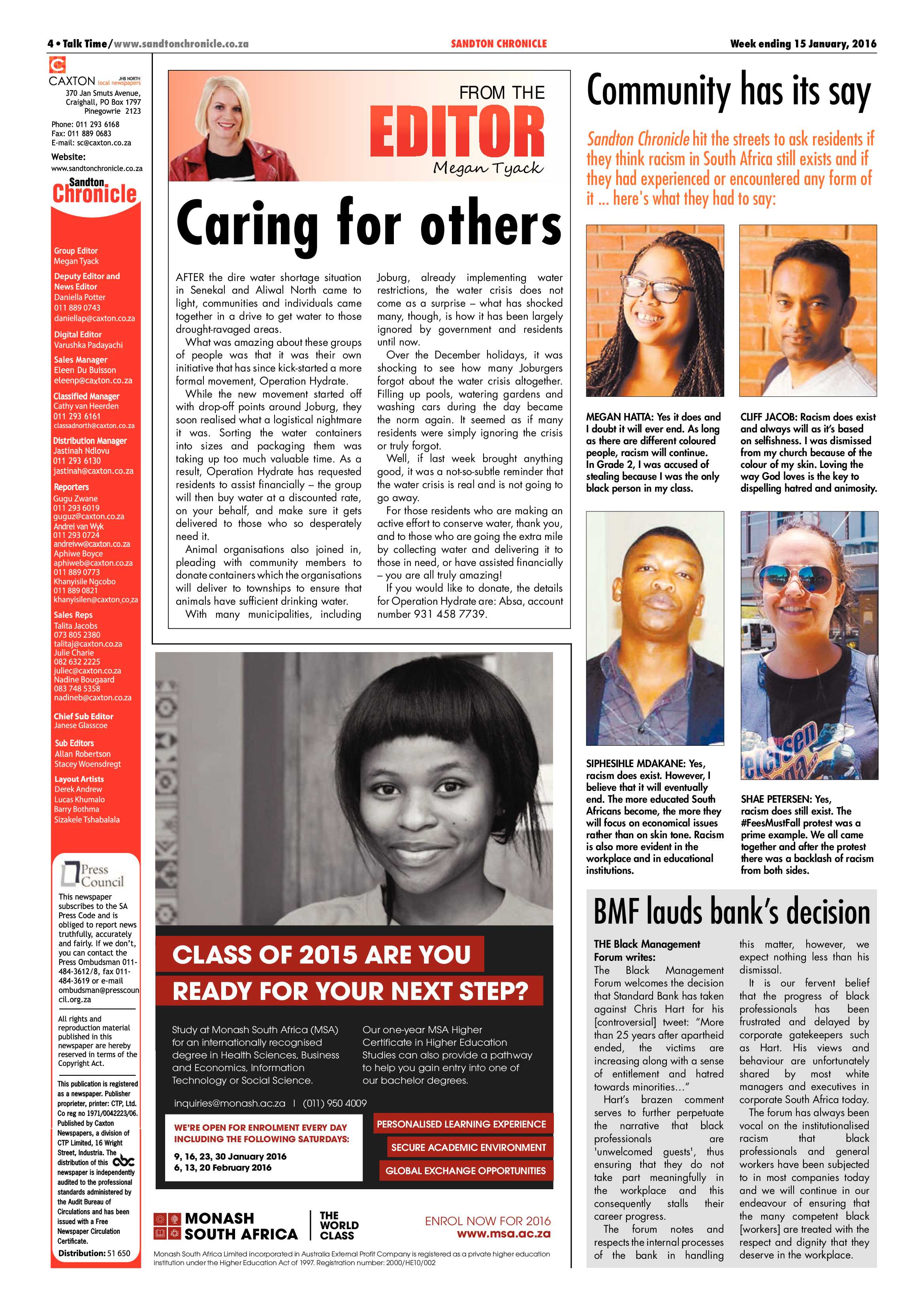 Sandton Chronicle 15 January 2016 page 4