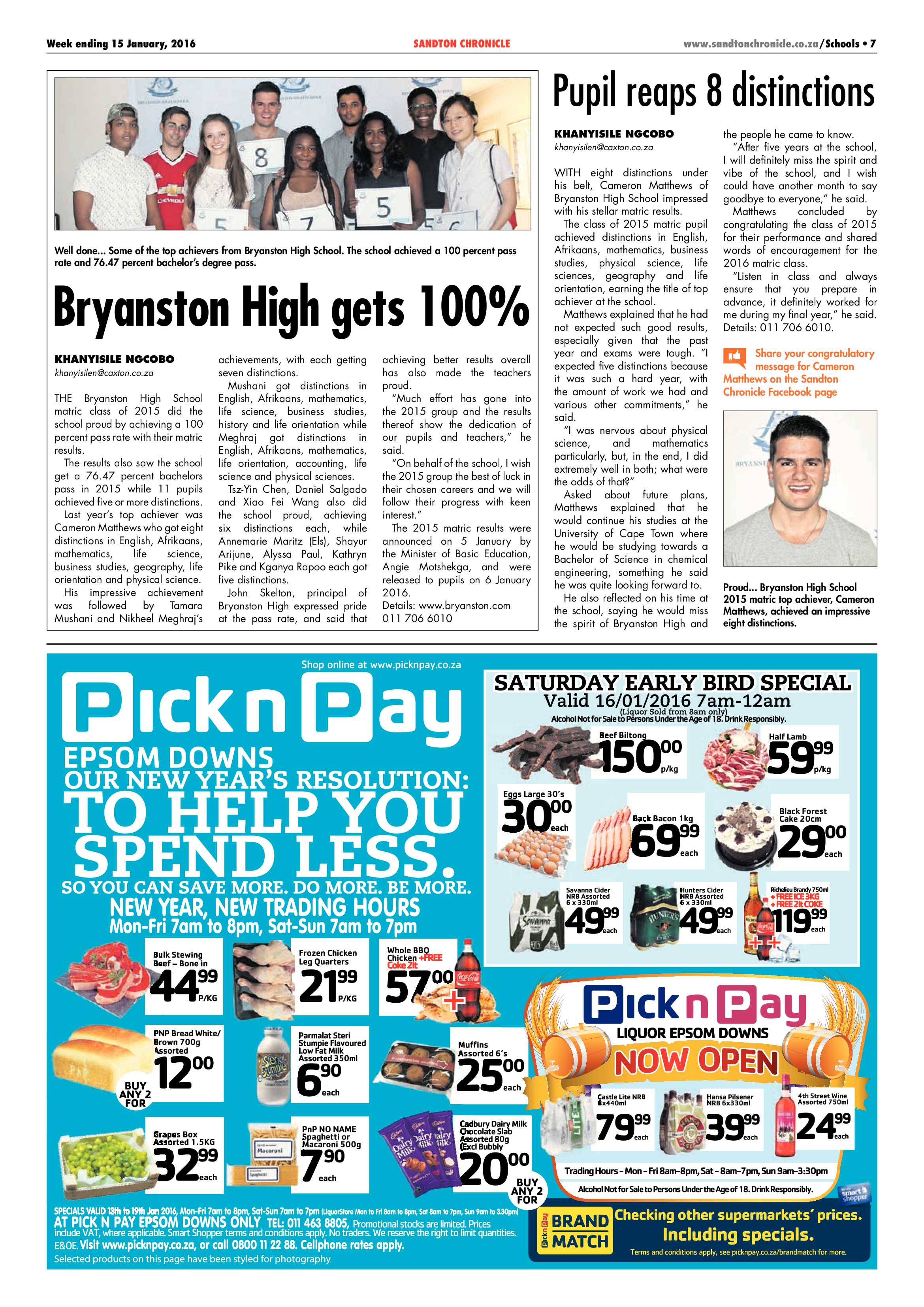 Sandton Chronicle 15 January 2016 page 7