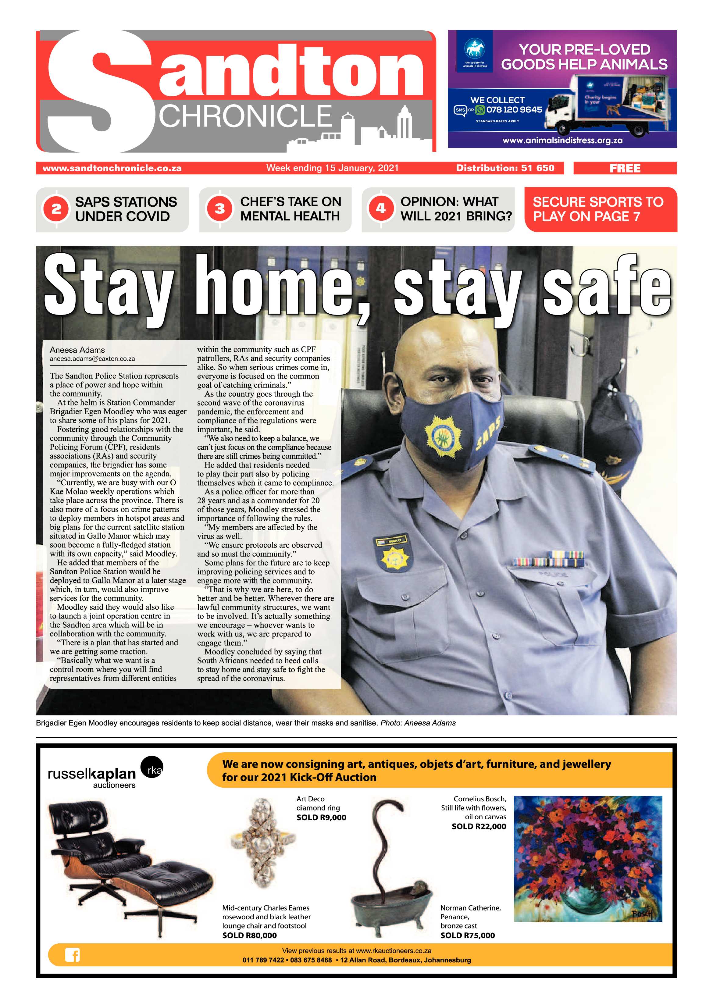 Sandton Chronicle 15 January 2021 page 1