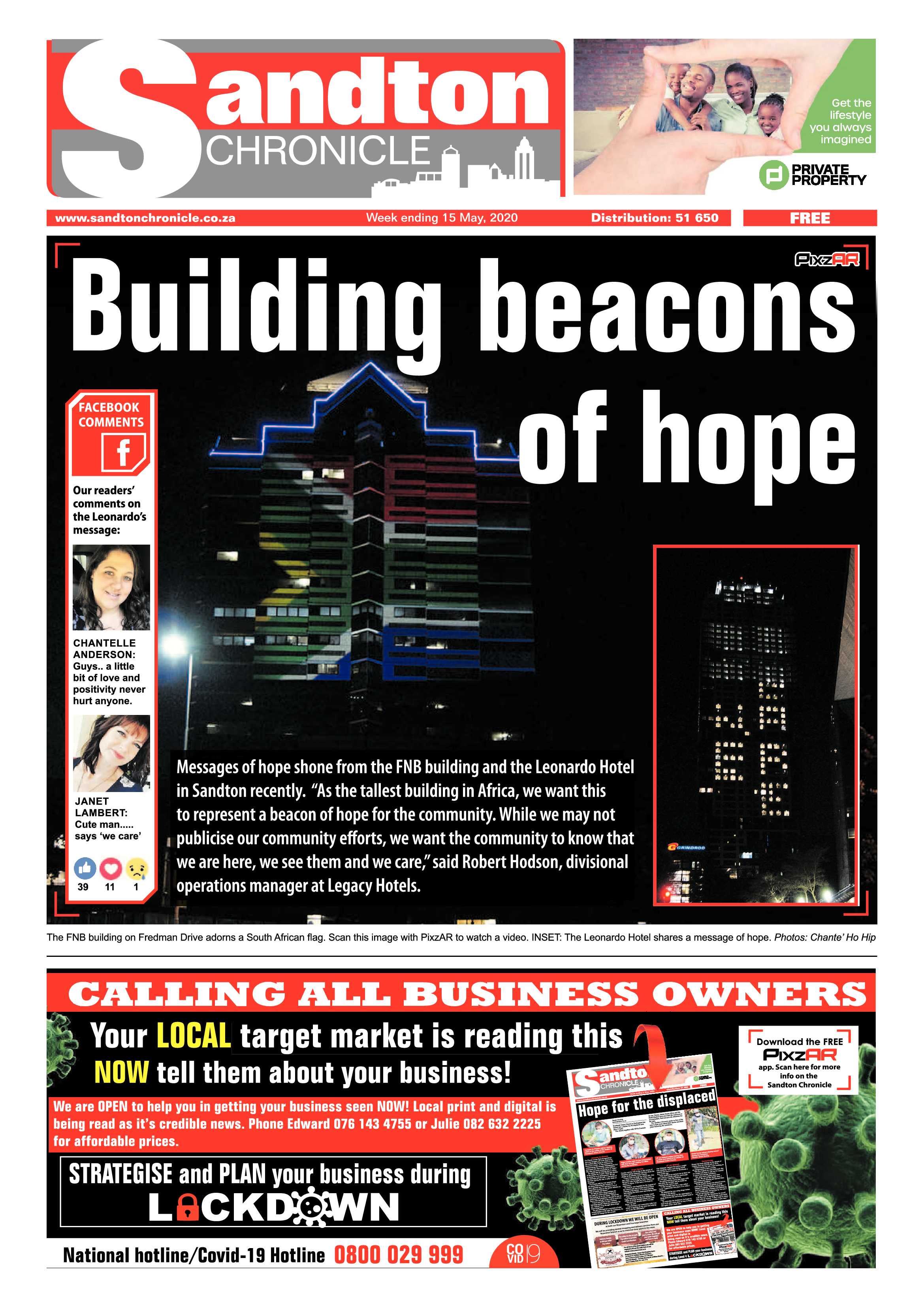 Sandton Chronicle 15 May 2020 page 1