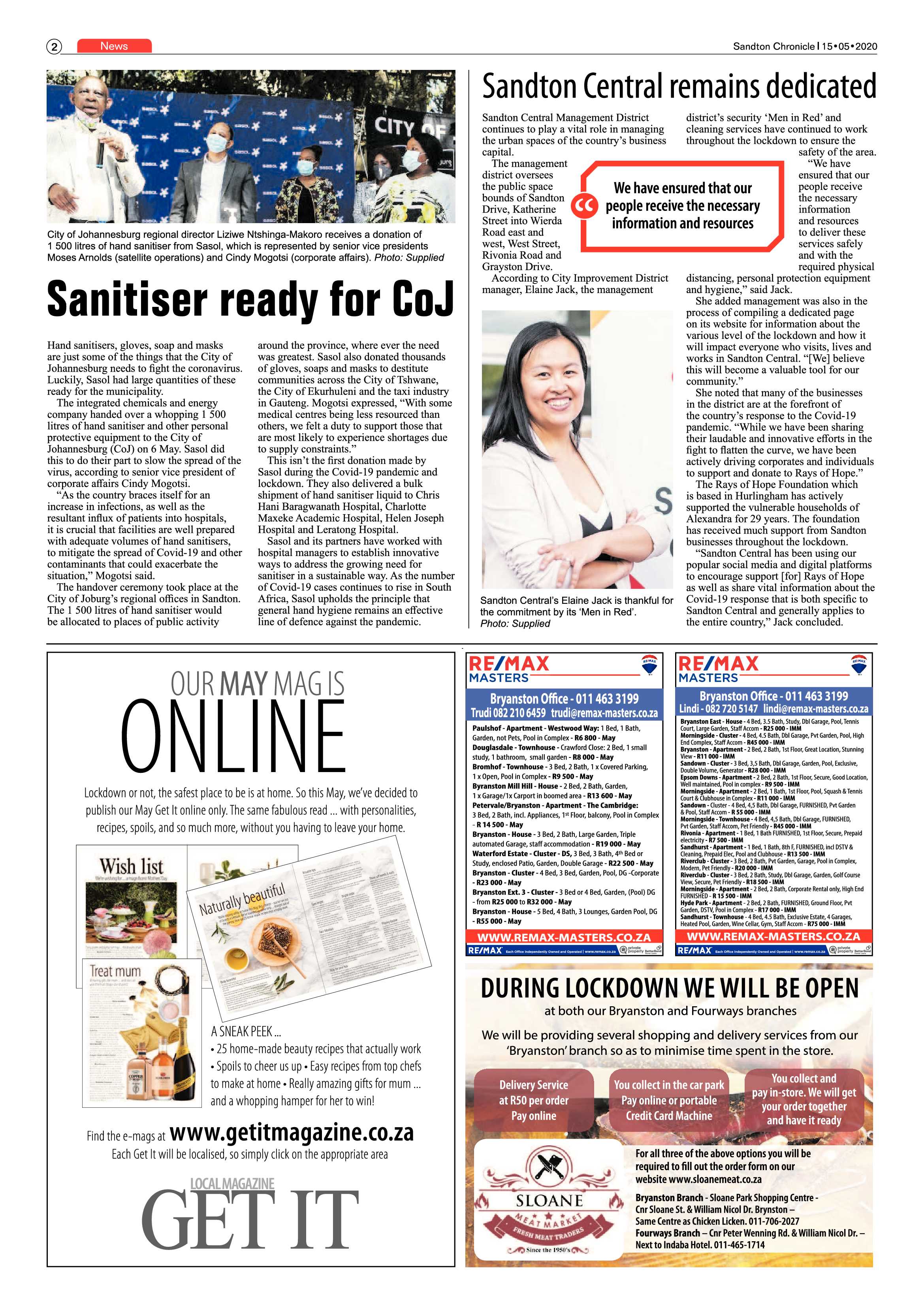 Sandton Chronicle 15 May 2020 page 2