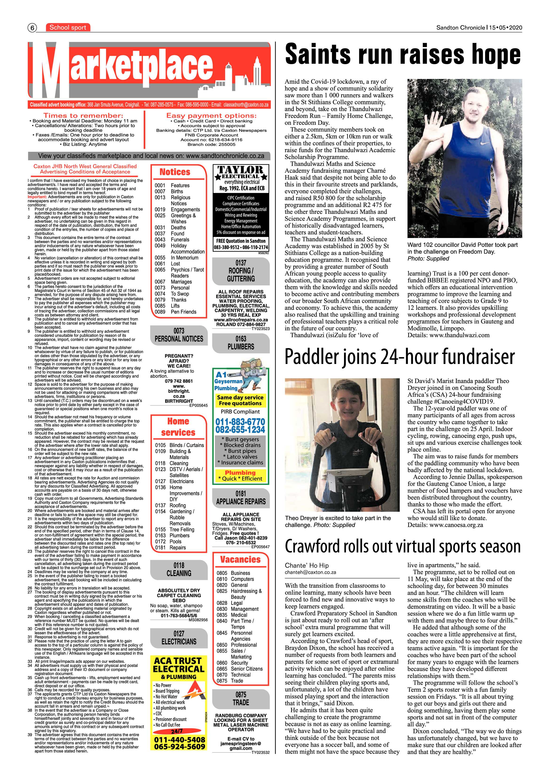 Sandton Chronicle 15 May 2020 page 6