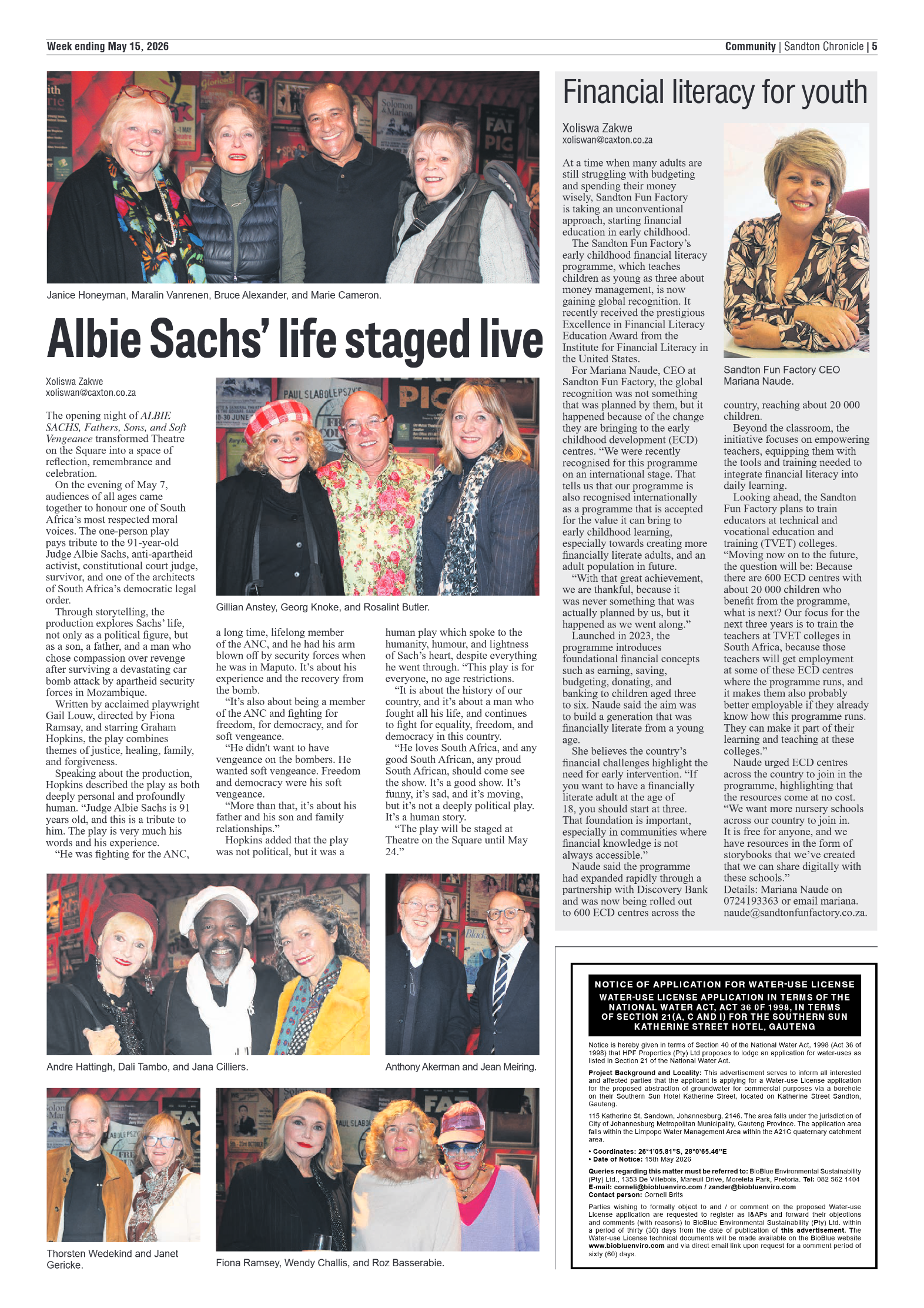 Sandton Chronicle 15 May 2026 page 5