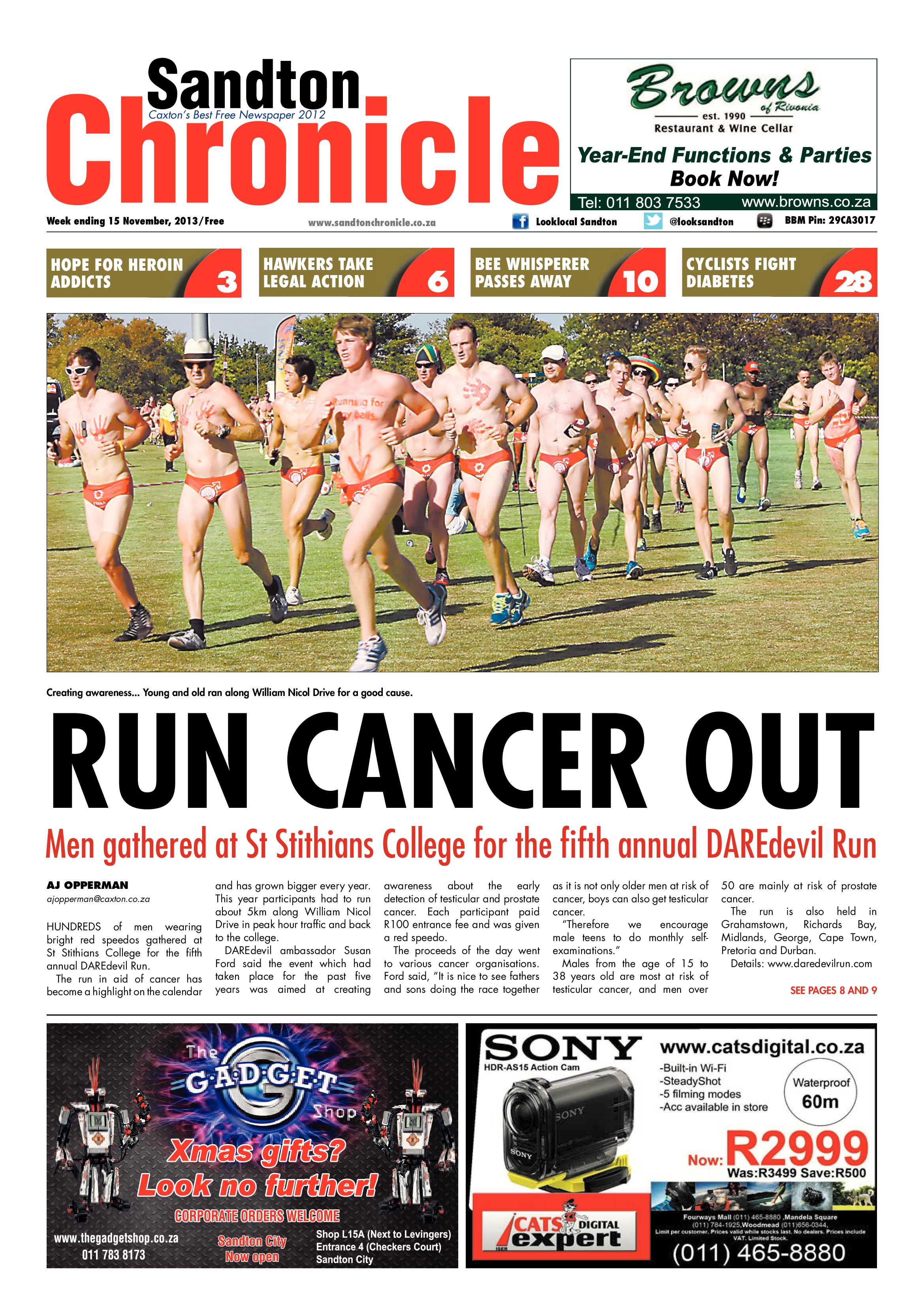 Sandton Chronicle 15 November 2013 page 1