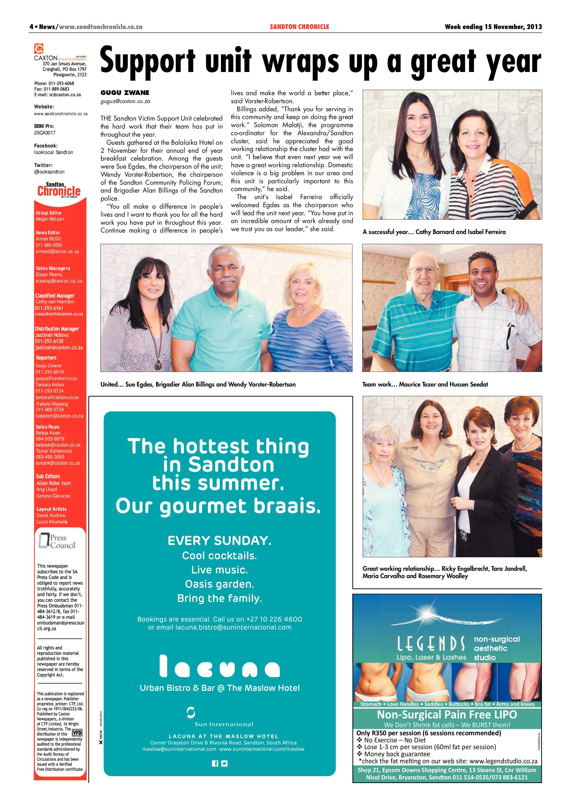 Sandton Chronicle 15 November 2013 page 4