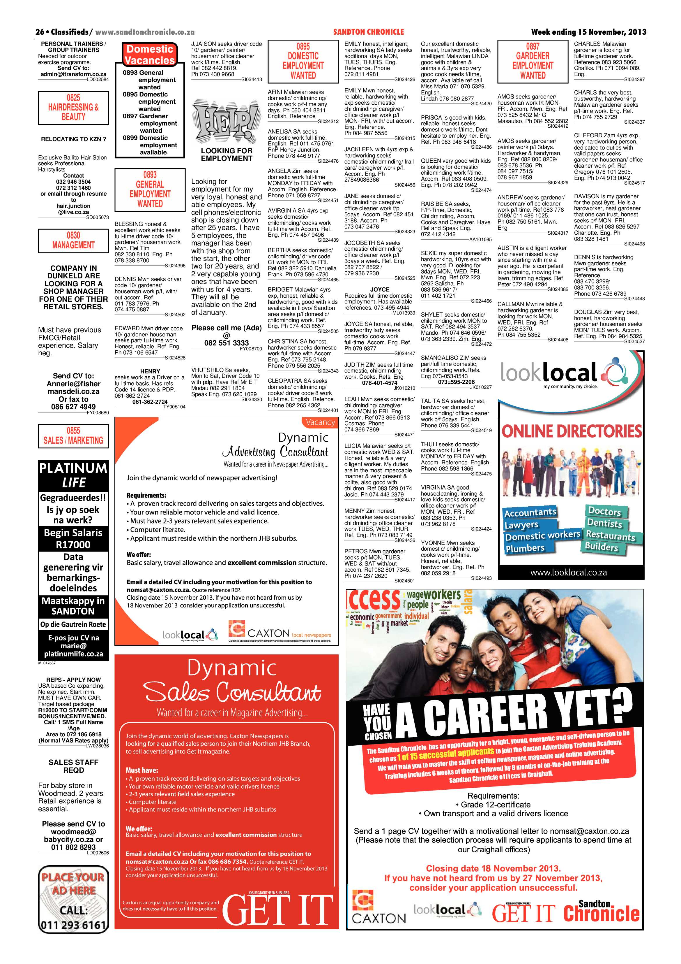 Sandton Chronicle 15 November 2013 page 46