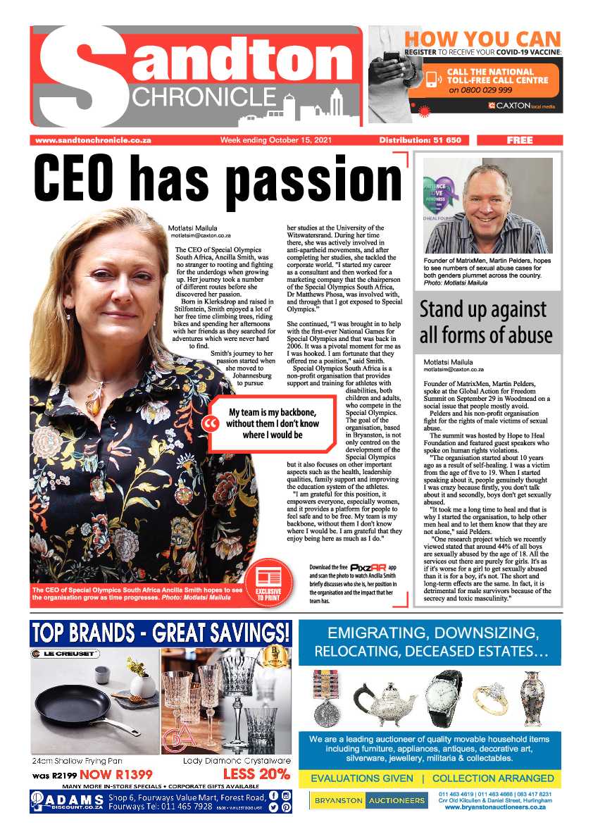 Sandton Chronicle 15 October 2021 page 1