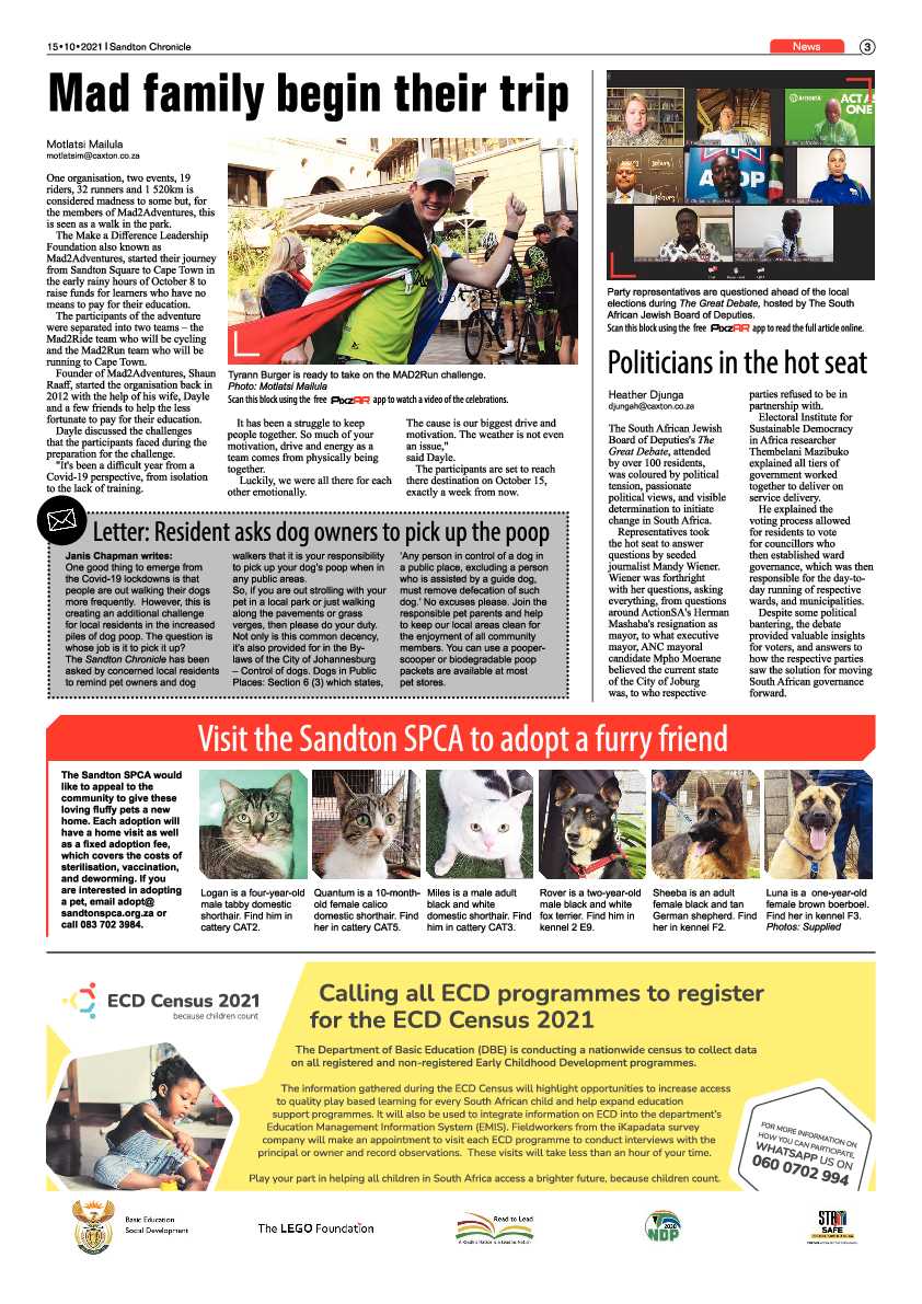 Sandton Chronicle 15 October 2021 page 3