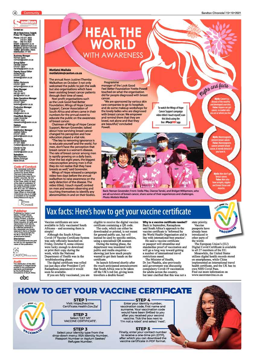 Sandton Chronicle 15 October 2021 page 4